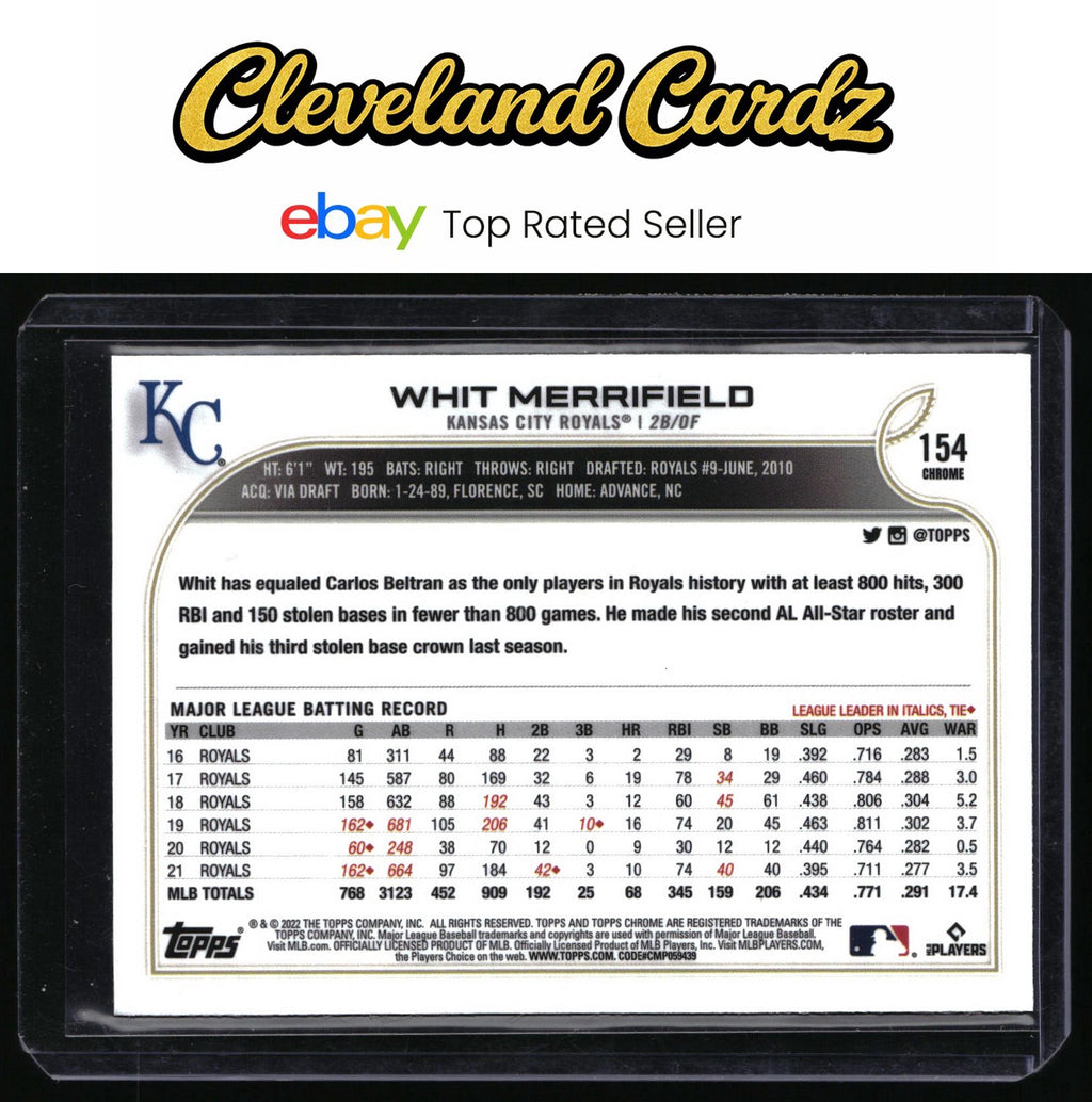 2022 Topps Chrome Sonic #154 Whit Merrifield Black & White RayWave