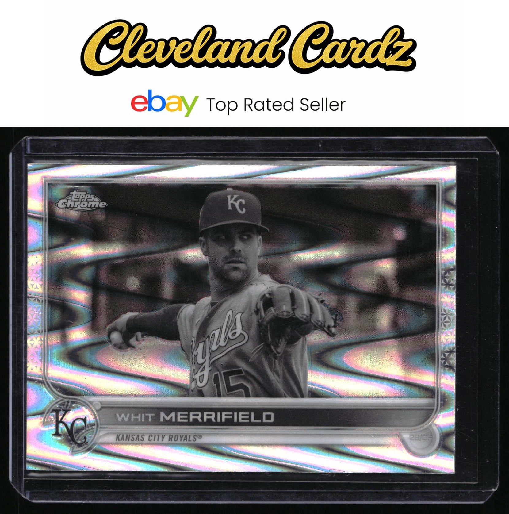 2022 Topps Chrome Sonic #154 Whit Merrifield Black & White RayWave