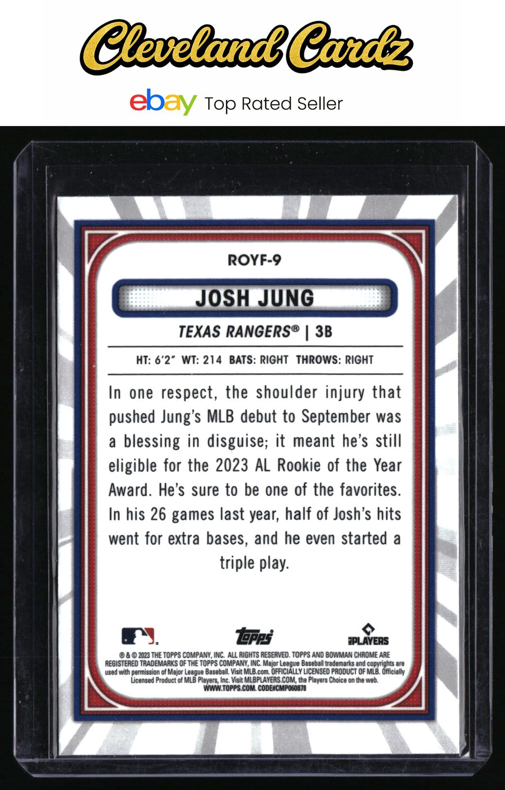 2023 Bowman #ROYF-9 Josh Jung Rookie of the Year Favorites Mojo Refractors RC