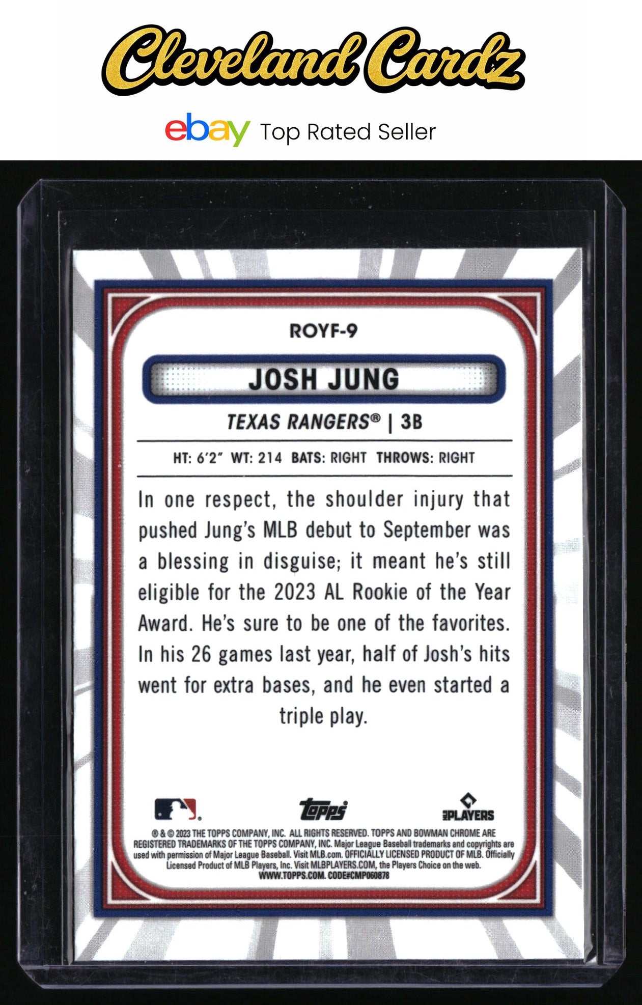 2023 Bowman #ROYF-9 Josh Jung Rookie of the Year Favorites Mojo Refractors RC