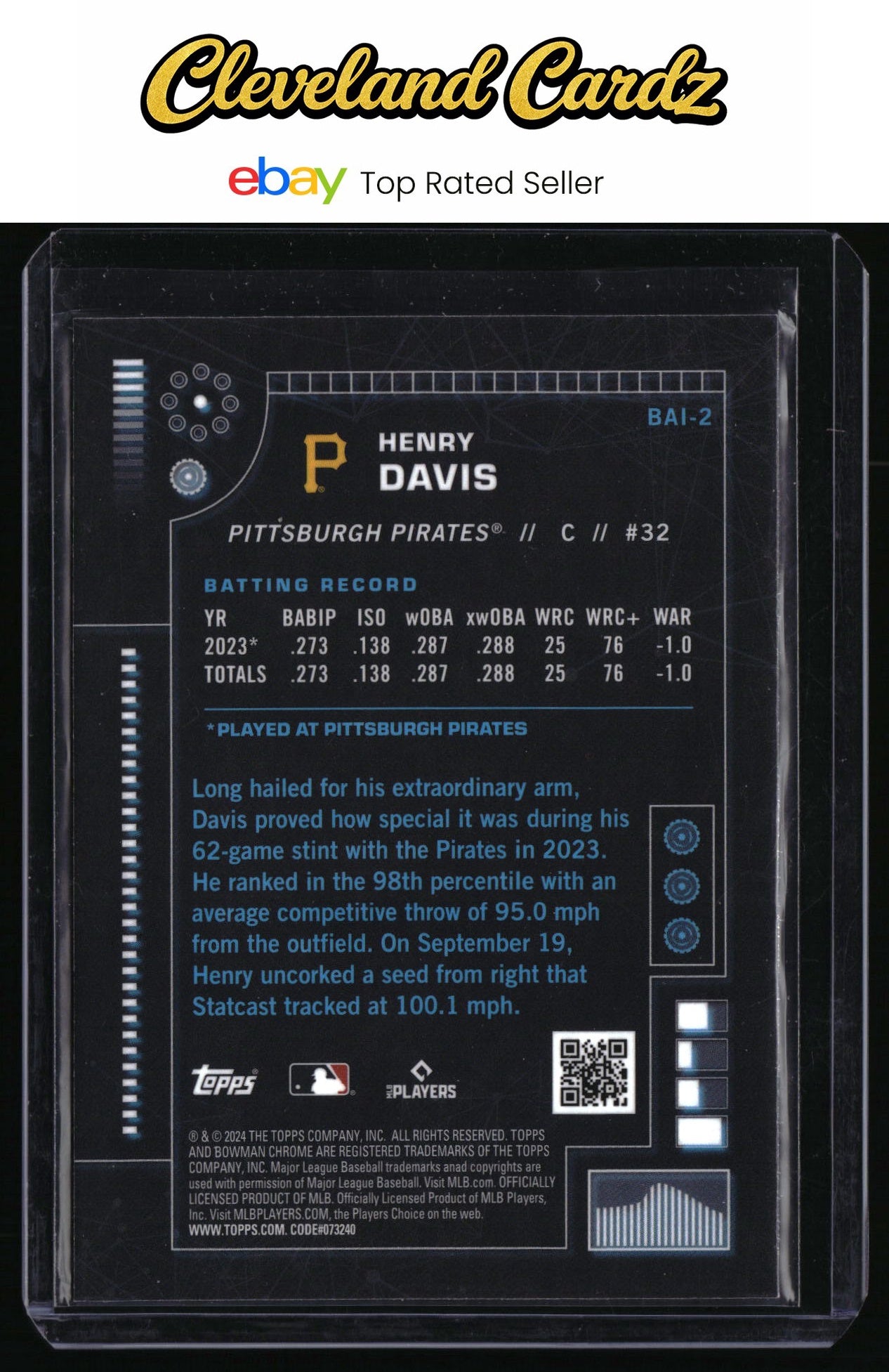 2024 Bowman #BAI-2 Henry Davis Bowman A.I. RC