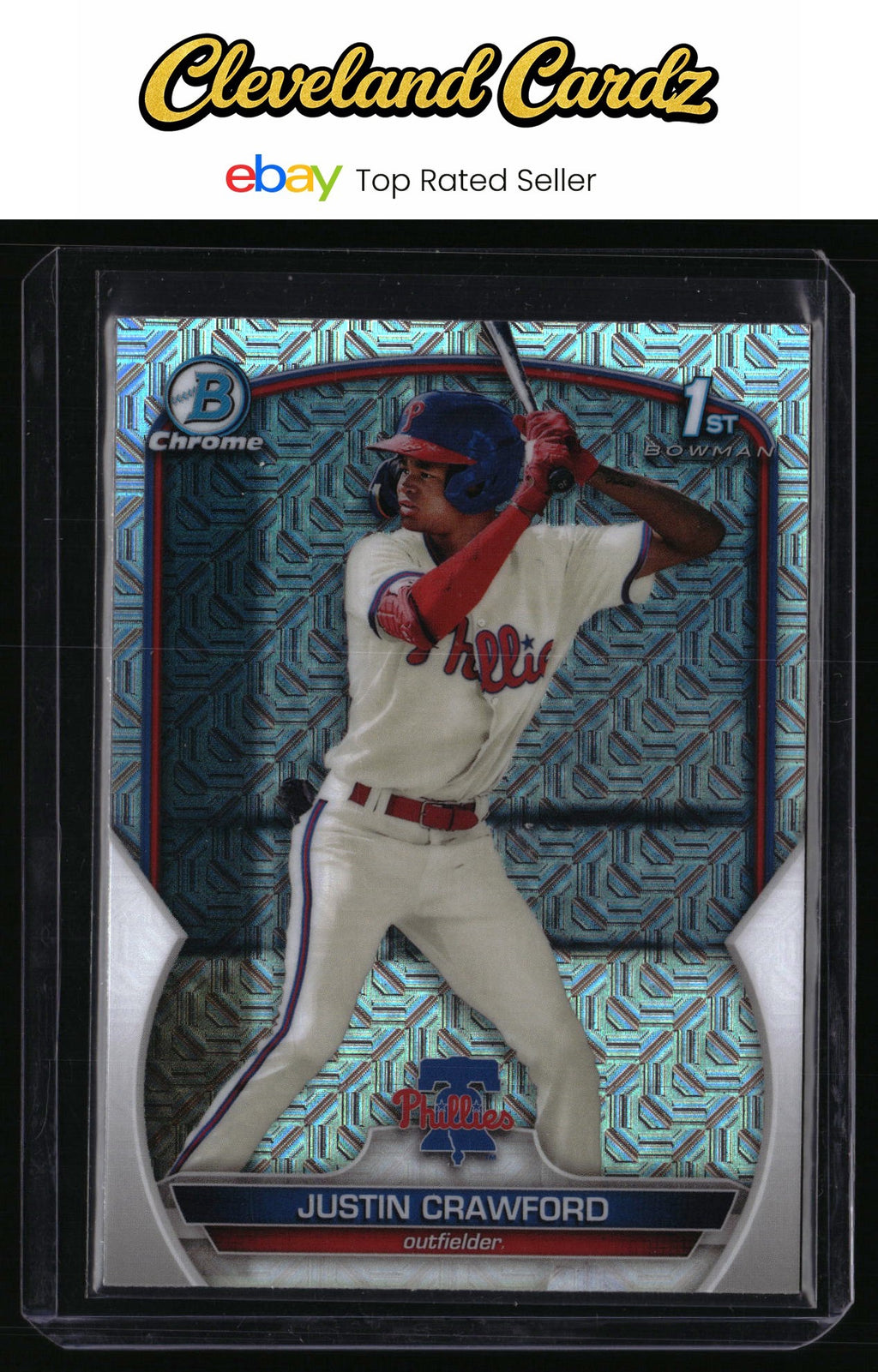 2023 Bowman #BCP-3 Justin Crawford Chrome Prospects Mojo Refractors