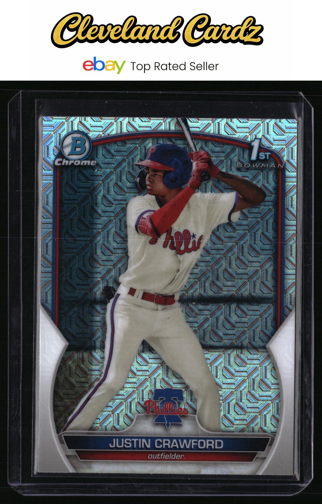 2023 Bowman #BCP-3 Justin Crawford Chrome Prospects Mojo Refractors