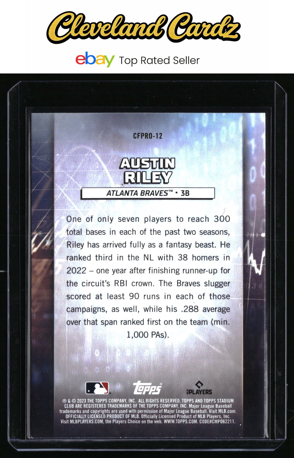 2023 Stadium Club #CFPRO-12 Austin Riley Chief Fantasy Professionals