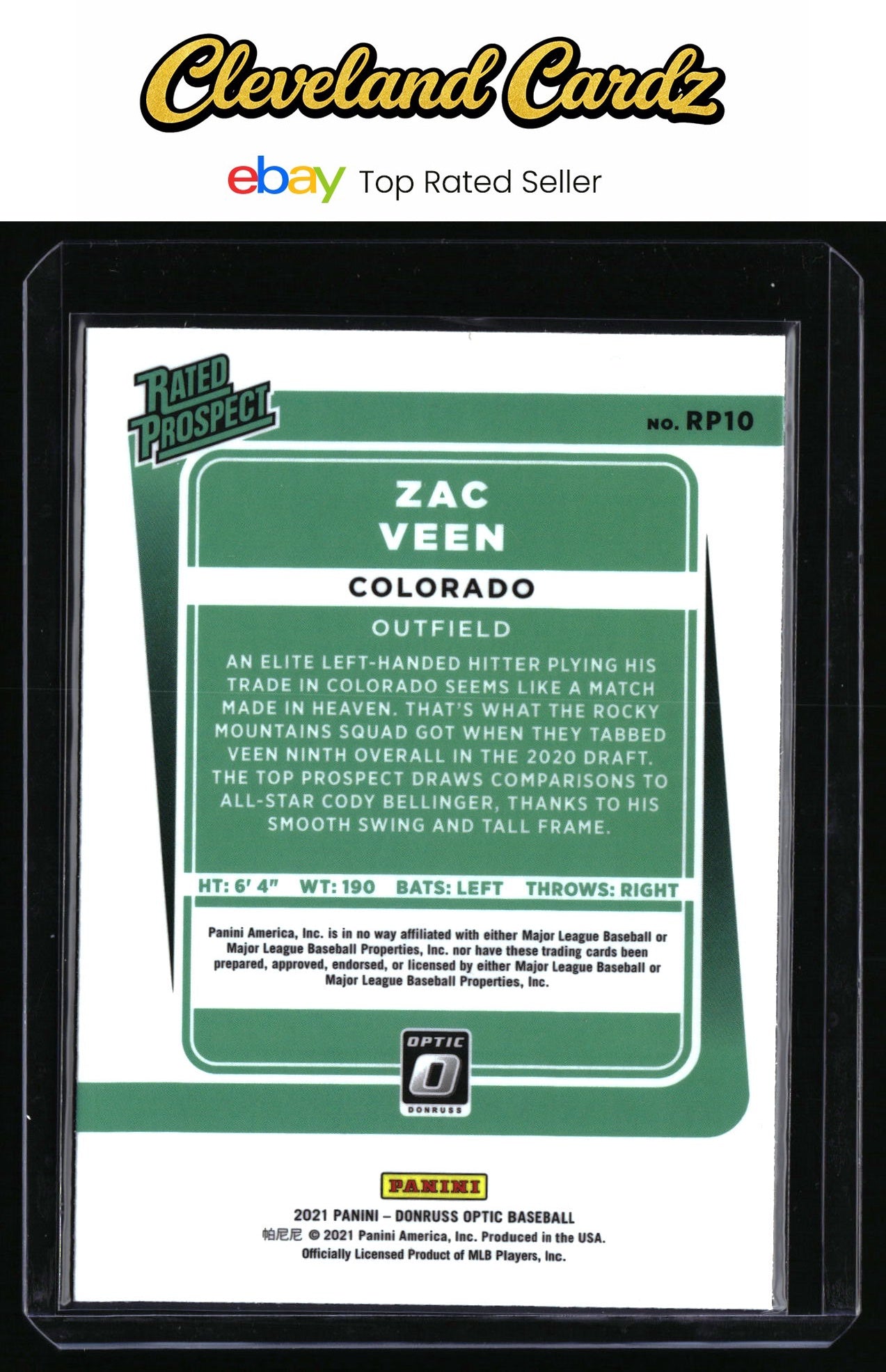 2021 Donruss Optic #RP10 Zac Veen Rated Prospect