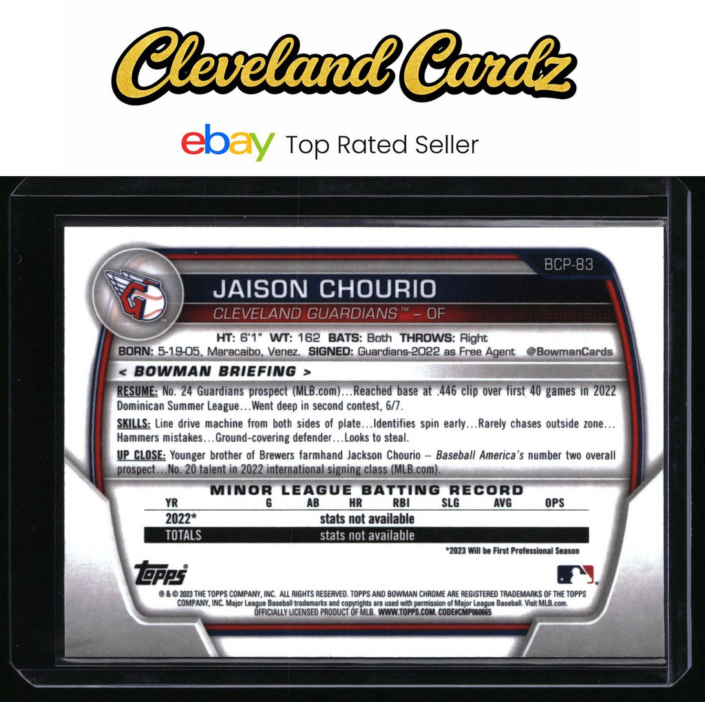2023 Bowman #BCP-83 Jaison Chourio Chrome Prospects Atomic Refractors