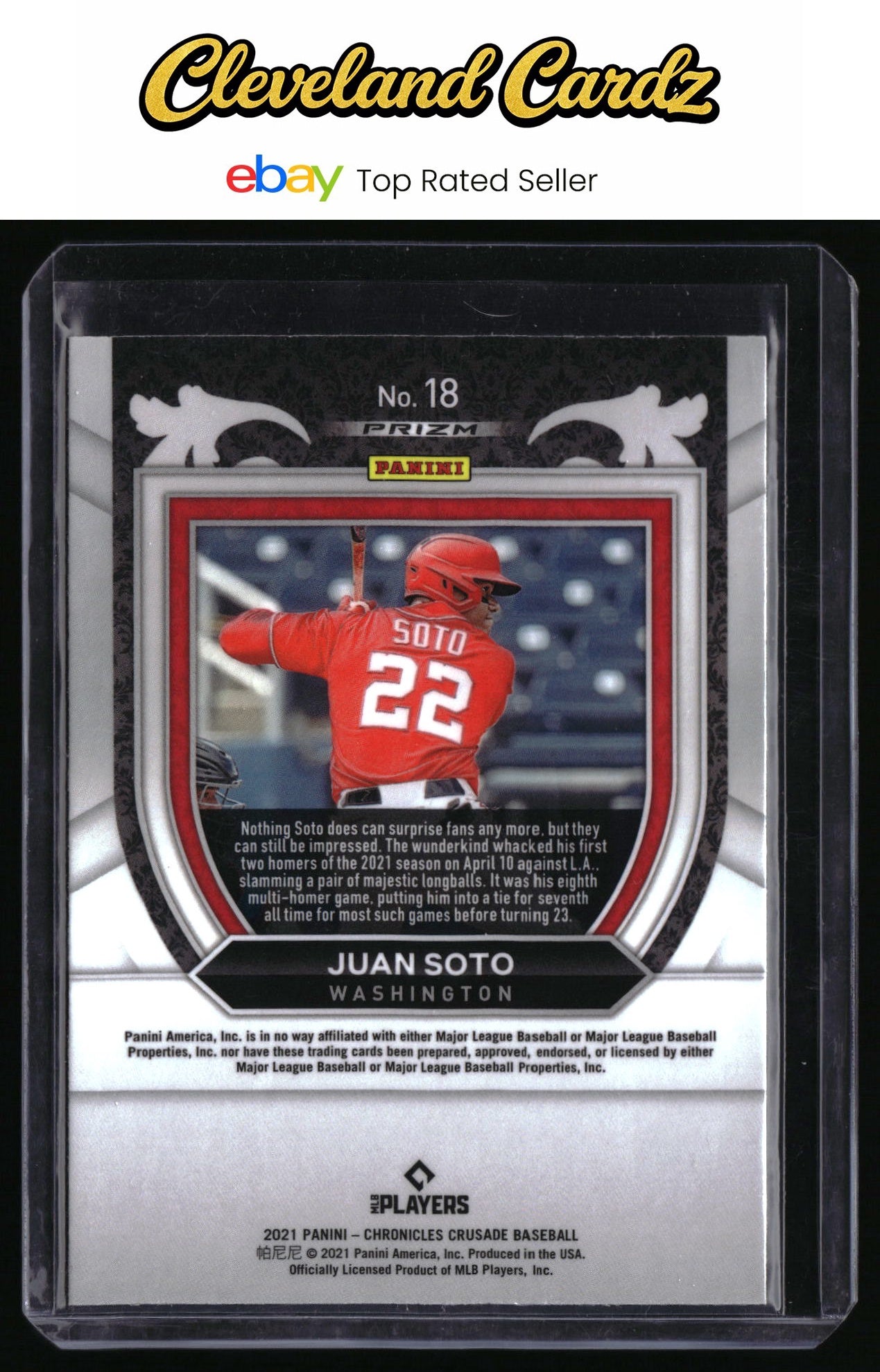 2021 Panini Chronicles #18 Juan Soto Crusade Purple Velocity
