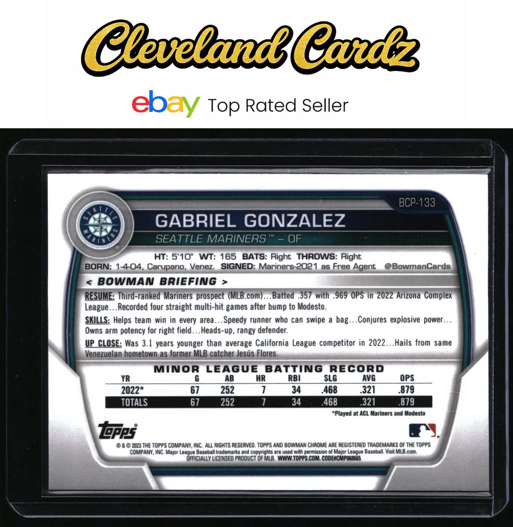 2023 Bowman #BCP-133 Gabriel Gonzalez Chrome Prospects