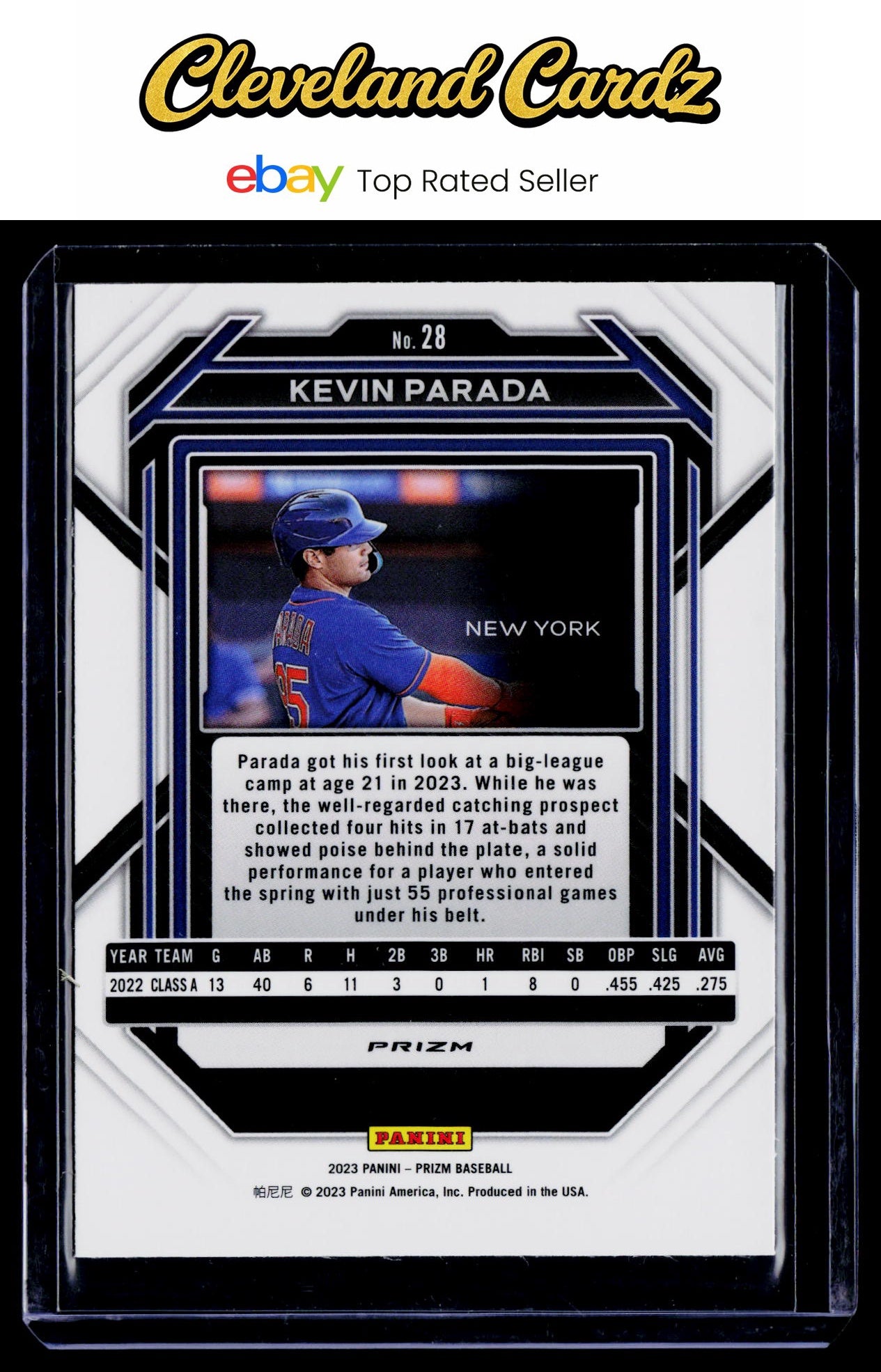 2023 Panini Prizm #28 Kevin Parada Pink Ice Prizms