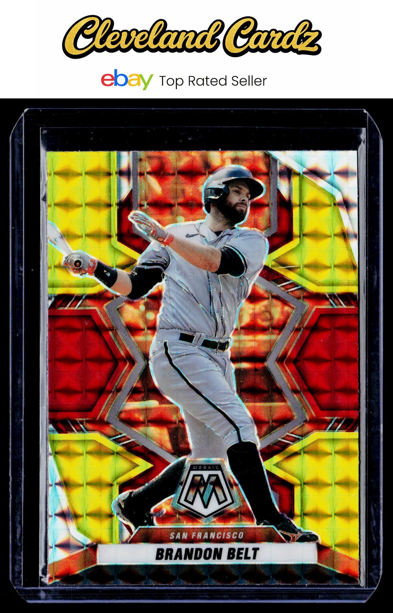 2022 Panini Mosaic #276 Heliot Ramos Fusion Red & Yellow Mosaic