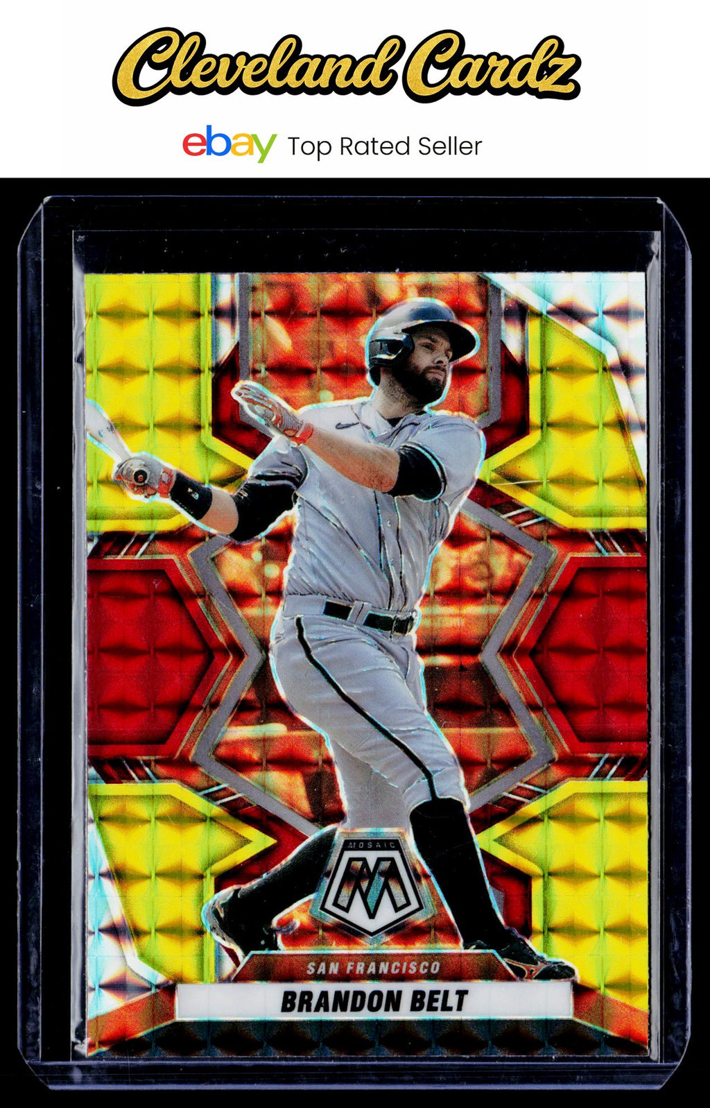 2022 Panini Mosaic #276 Heliot Ramos Fusion Red & Yellow Mosaic