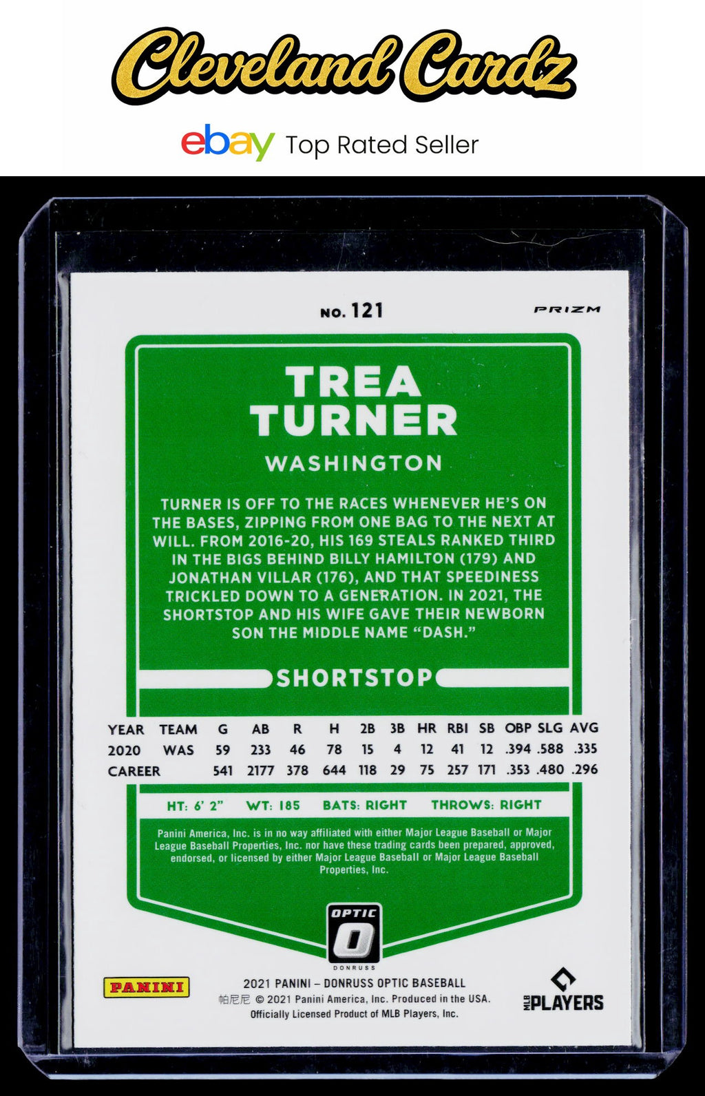 2021 Donruss Optic #121 Trea Turner Holo