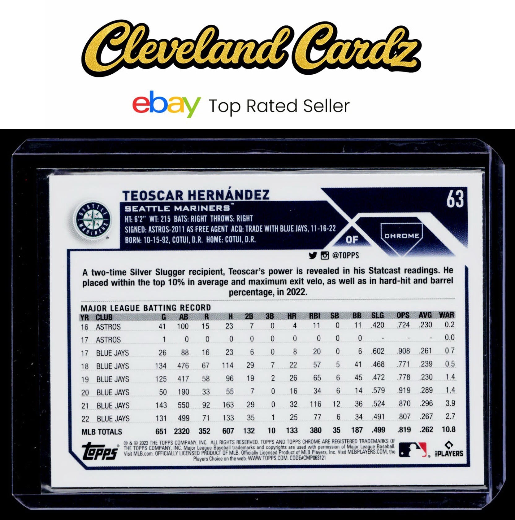 2023 Topps Chrome #63 Teoscar Hernández X-Fractors