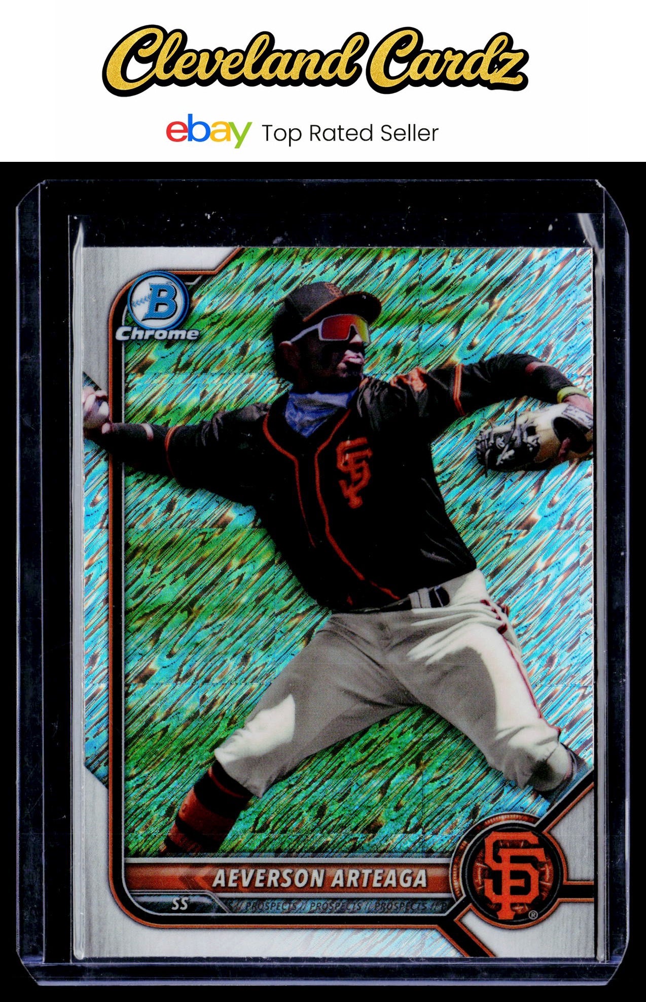 2022 Bowman Chrome #BCP-218 Aeverson Arteaga Prospects Shimmer Refractor