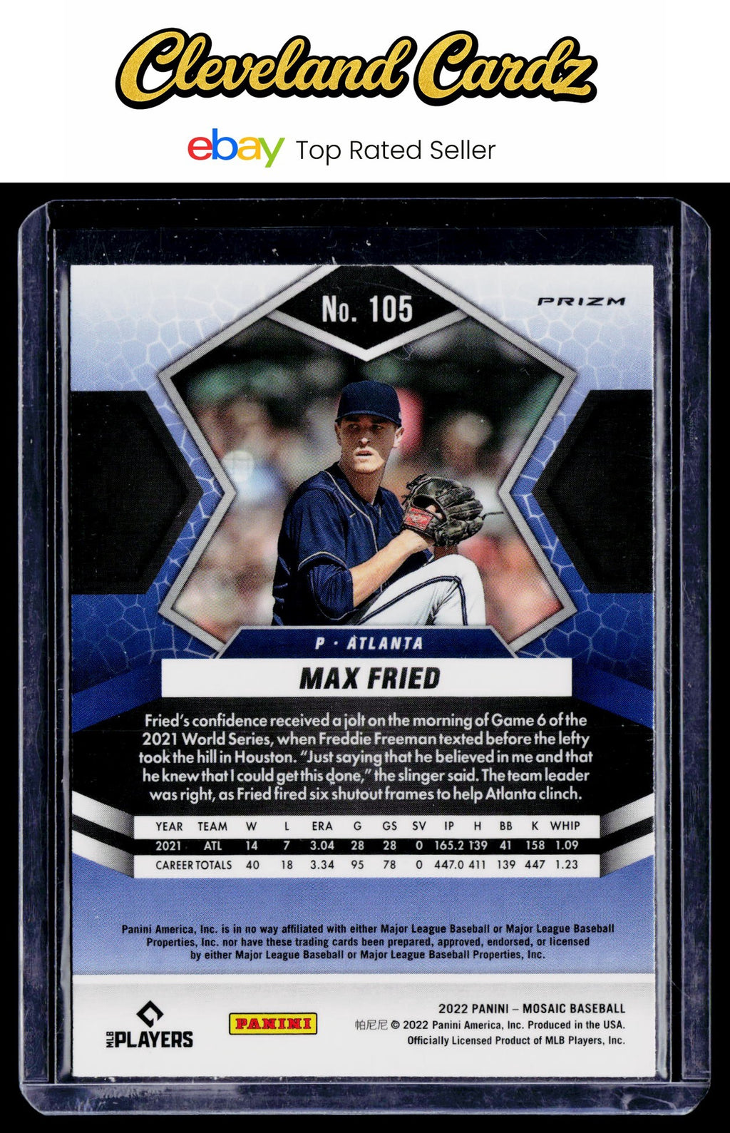 2022 Panini Mosaic #105 Max Fried Reactive Orange Mosaic