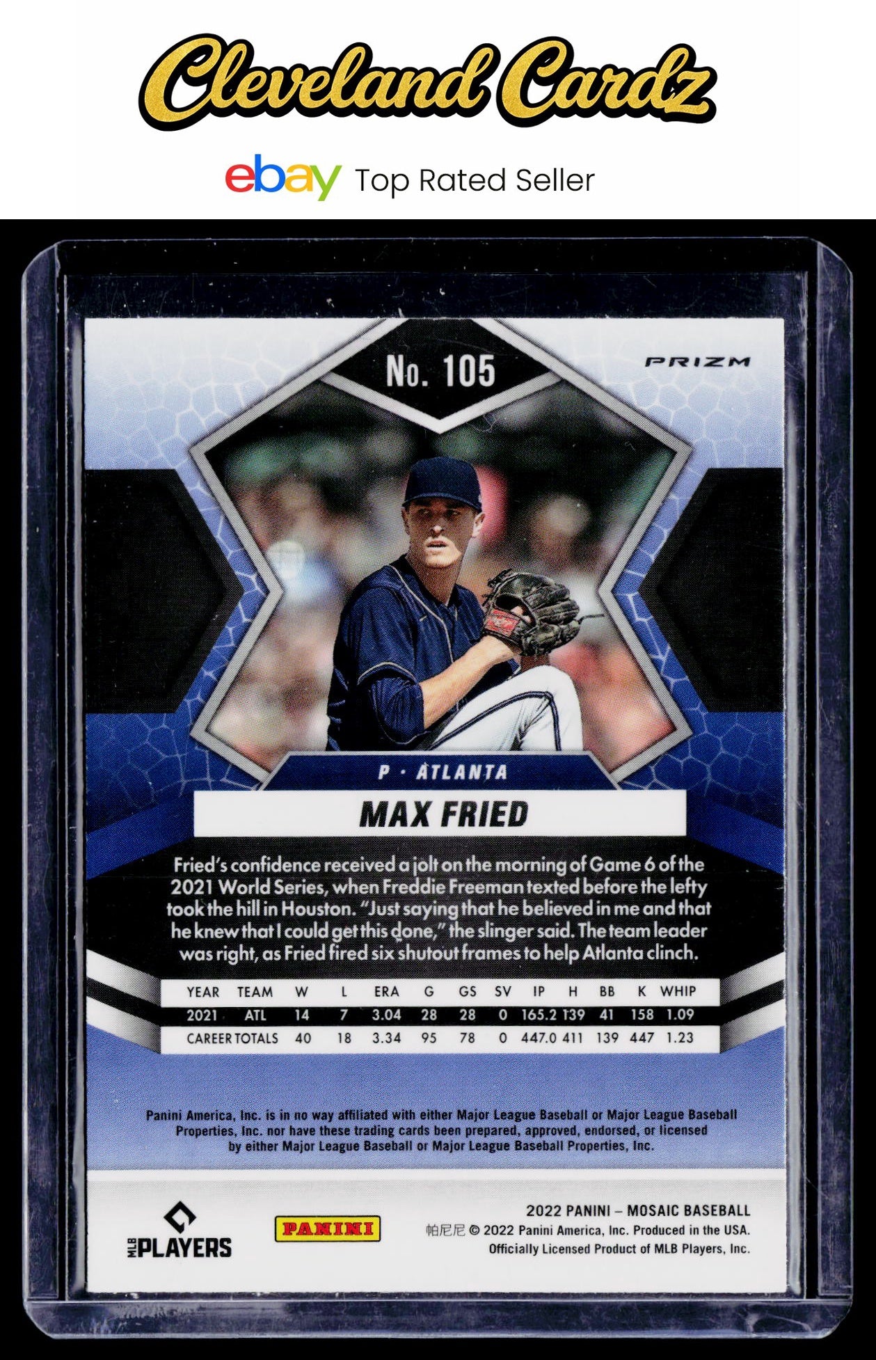 2022 Panini Mosaic #105 Max Fried Reactive Orange Mosaic