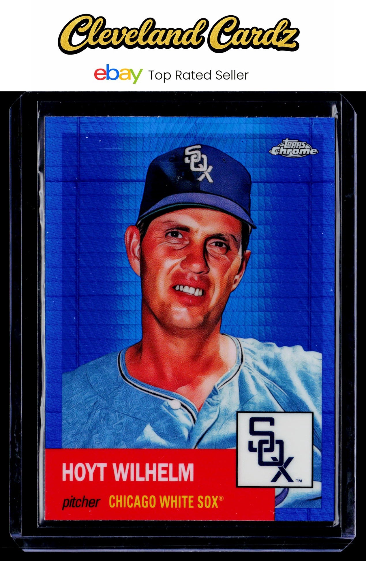 2022 Topps Chrome Platinum Anniversary #114 Hoyt Wilhelm Blue Prism Refractor