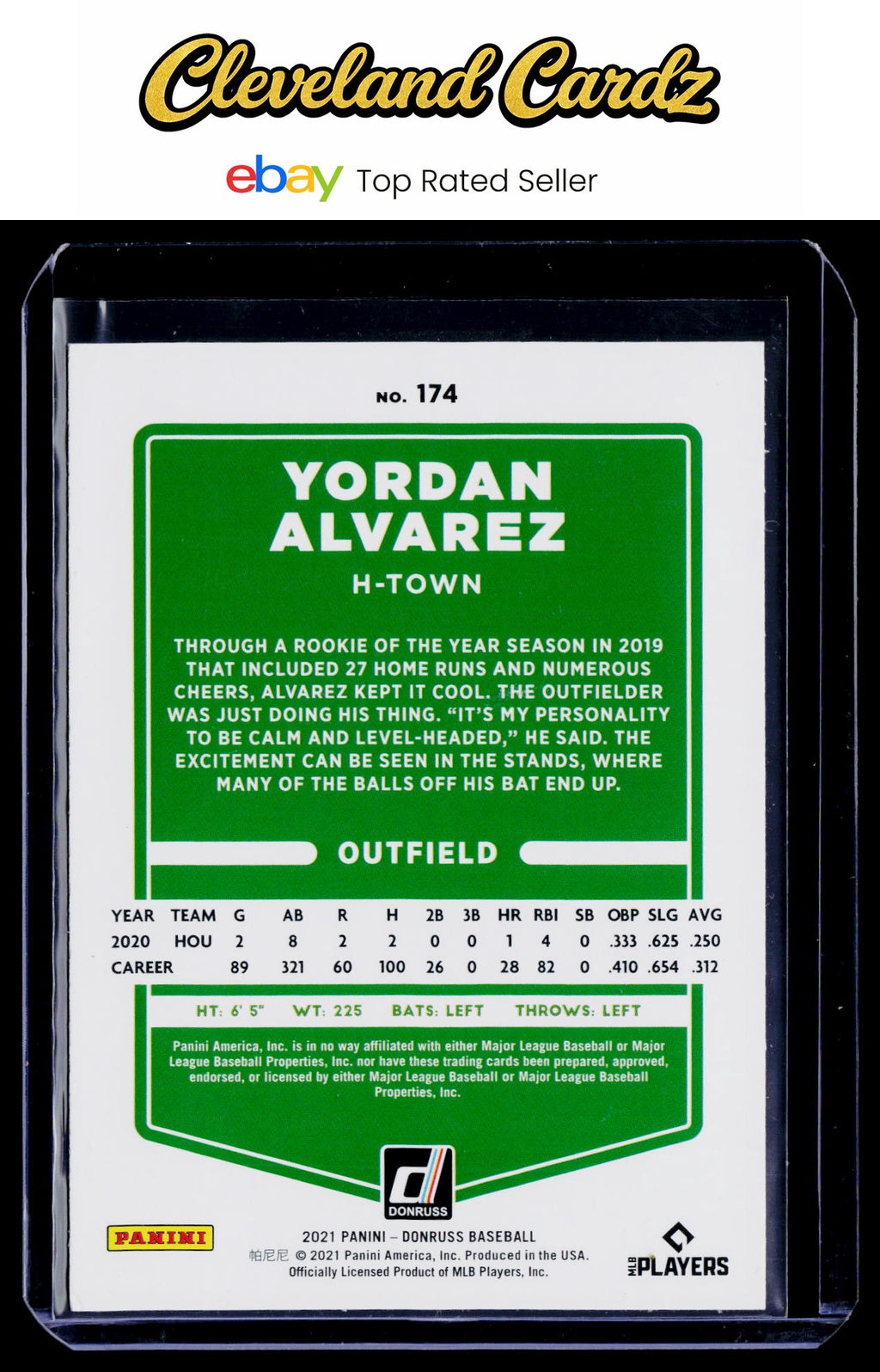 2021 Donruss #174b Yordan Alvarez Holo Red : "H-Town"