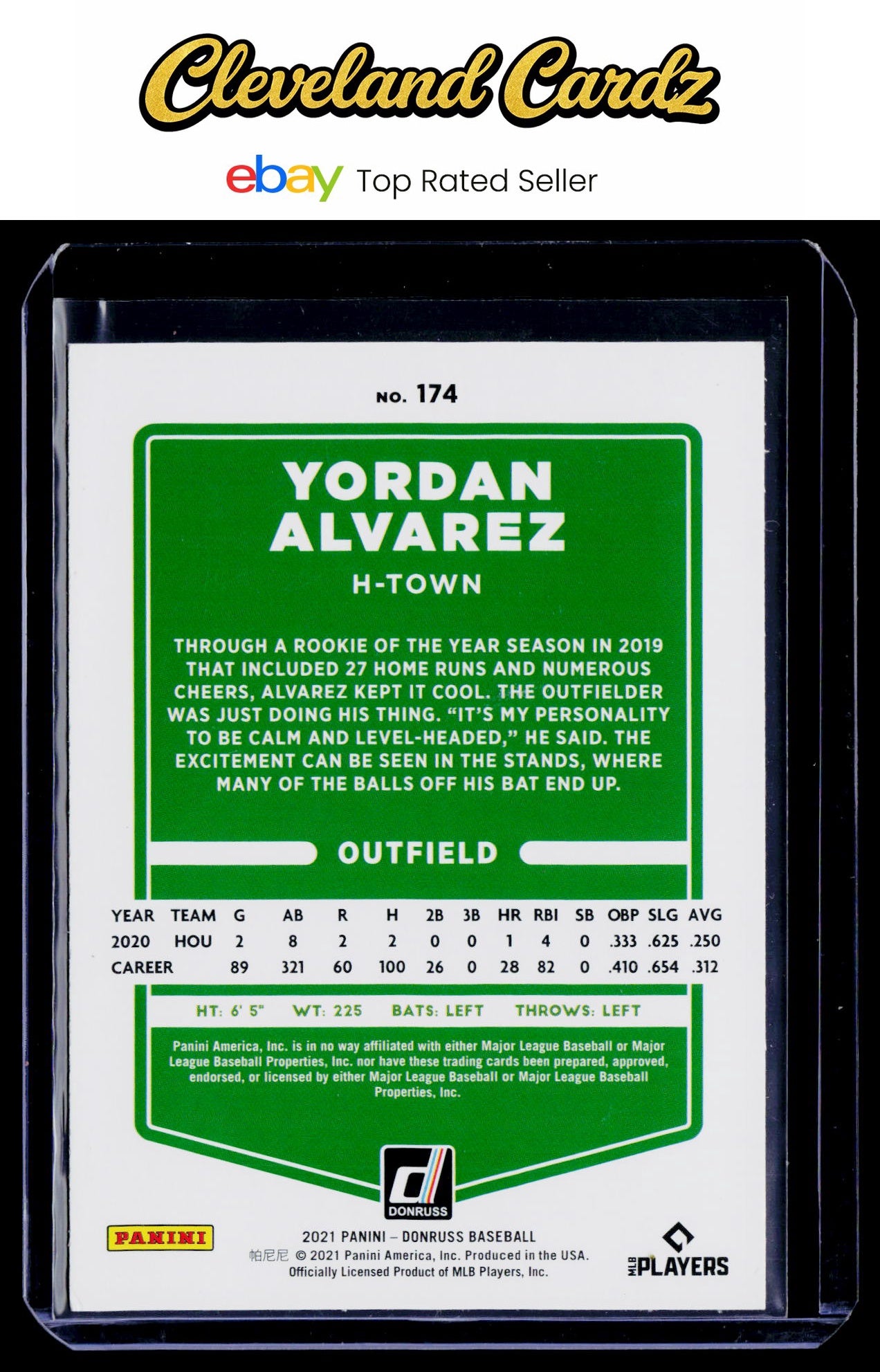 2021 Donruss #174b Yordan Alvarez Holo Red : "H-Town"