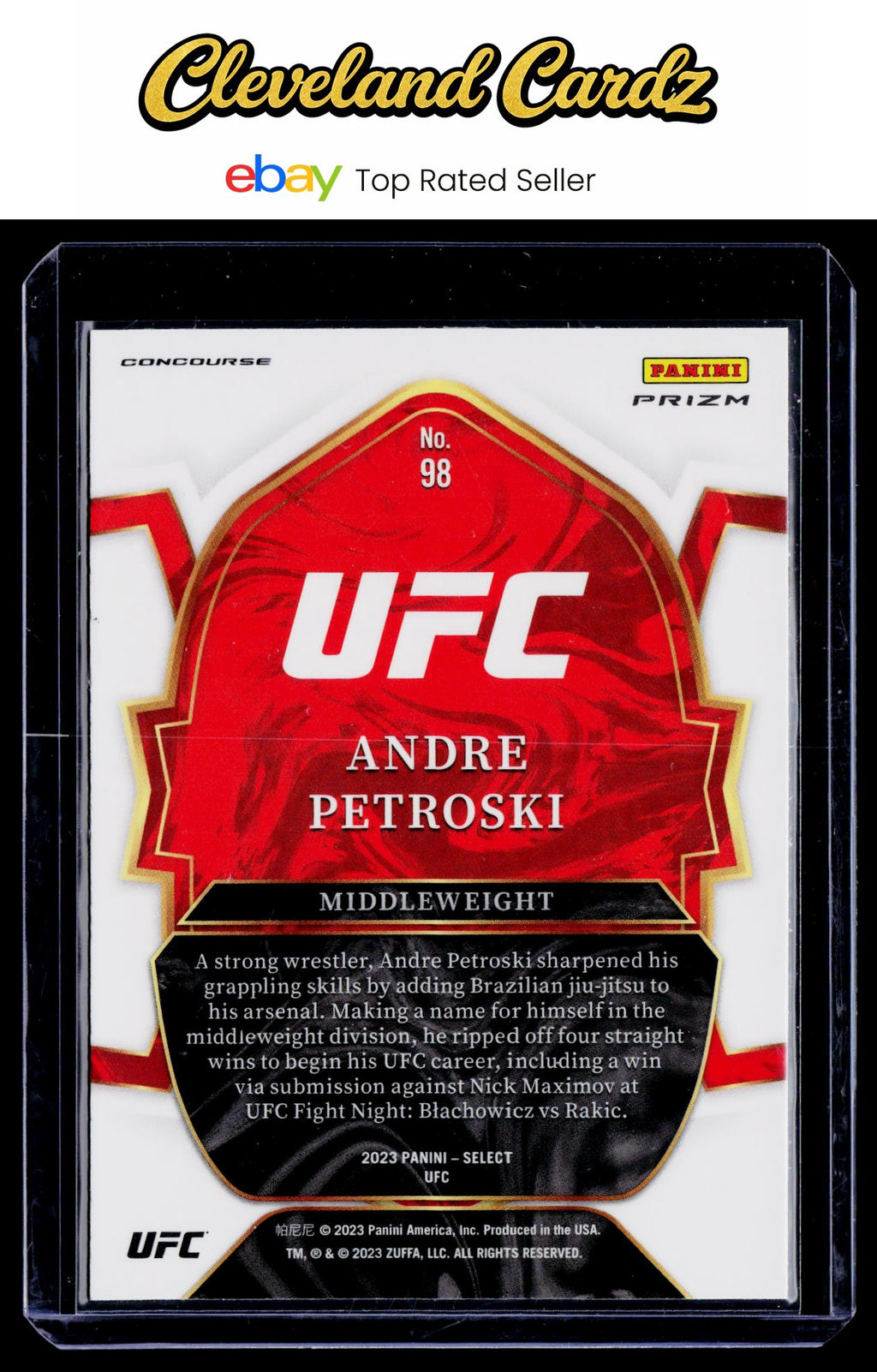 2023 Panini Select UFC #98 Andre Petroski Disco Prizms