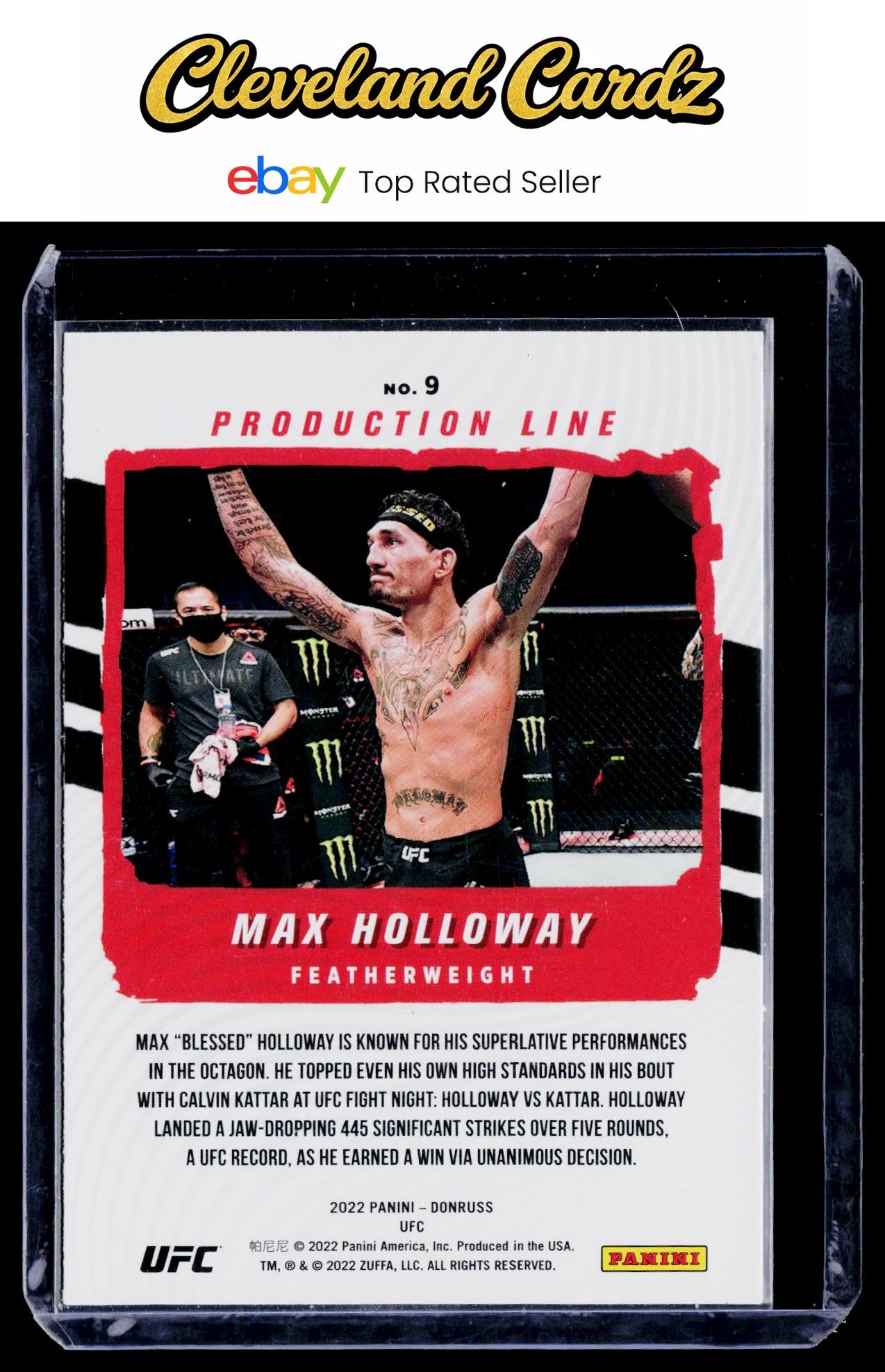 2022 Donruss UFC #9 Max Holloway Production Line