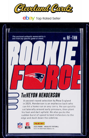 2025 Panini Absolute #RF-THN TreVeyon Henderson Rookie Force