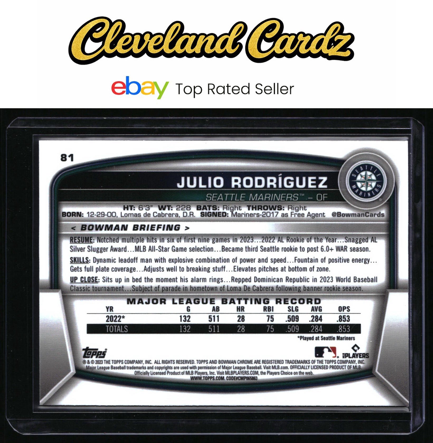2023 Bowman Chrome #81 Julio Rodríguez