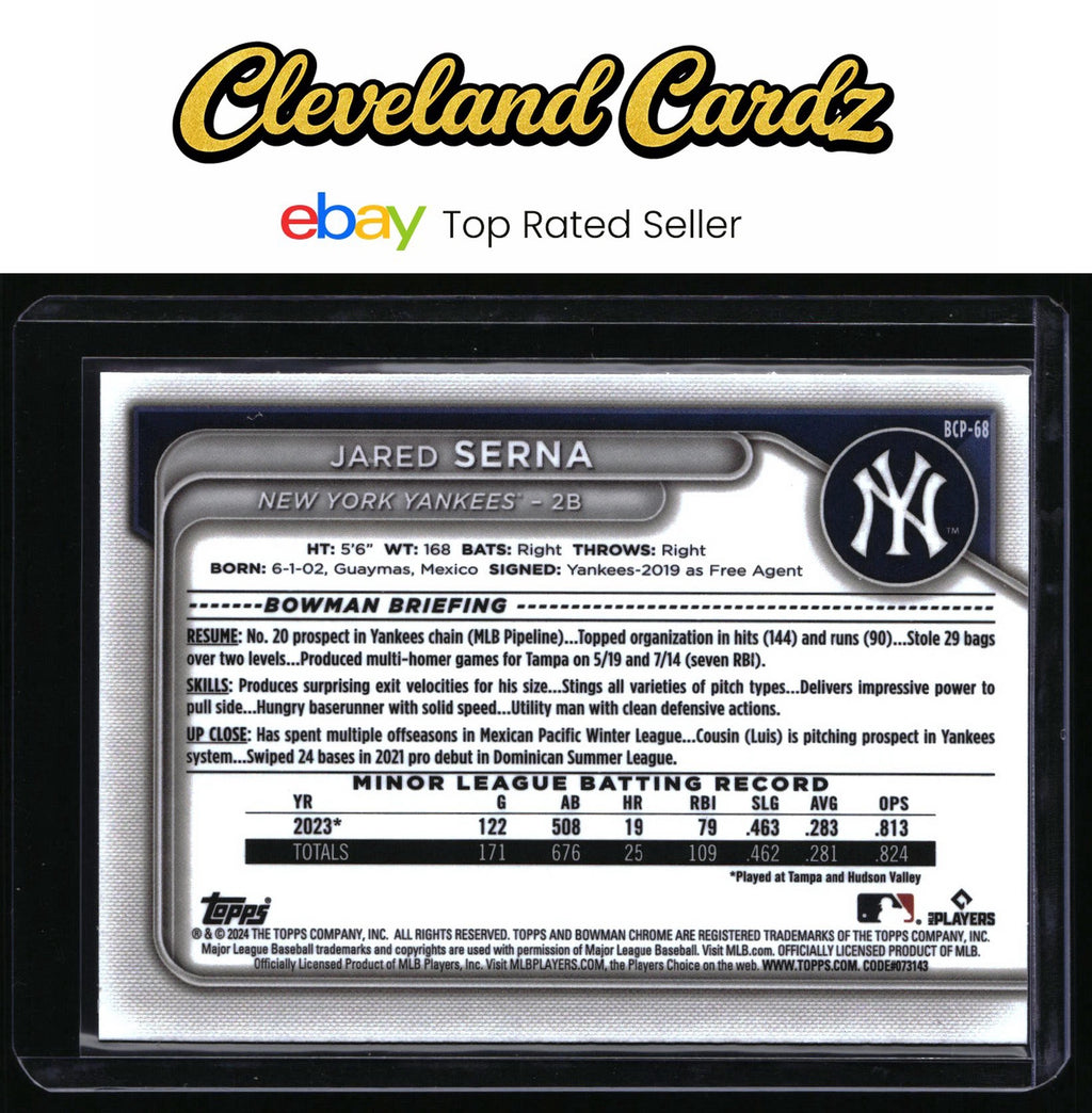 2024 Bowman #BCP-68 Jared Serna Chrome Prospects