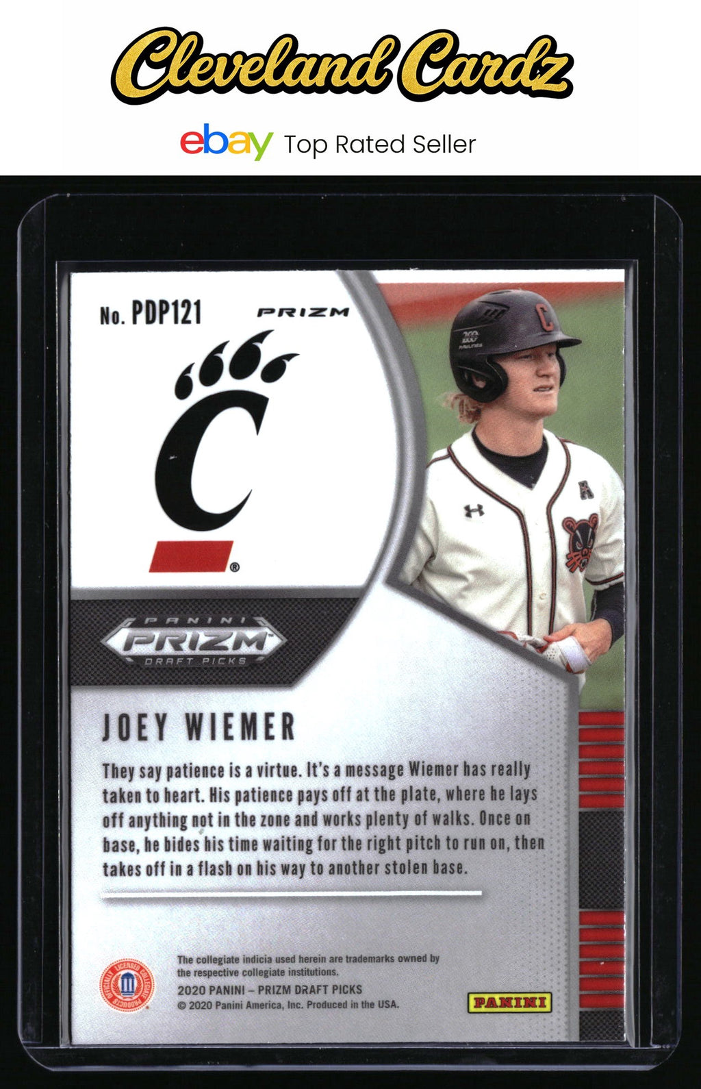 2020 Panini Prizm Draft Picks #PDP121 Joey Wiemer Green Pulsar
