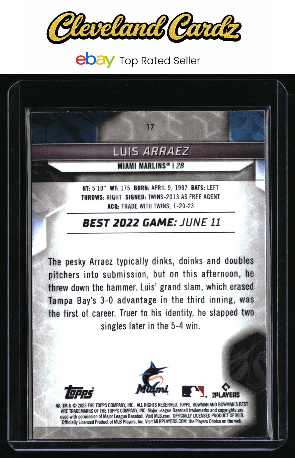 2023 Bowman's Best #17 Luis Arraez
