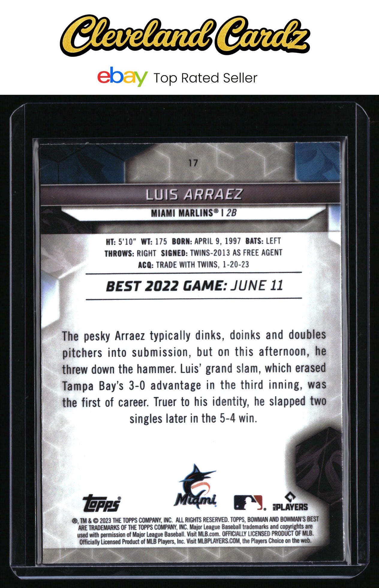 2023 Bowman's Best #17 Luis Arraez