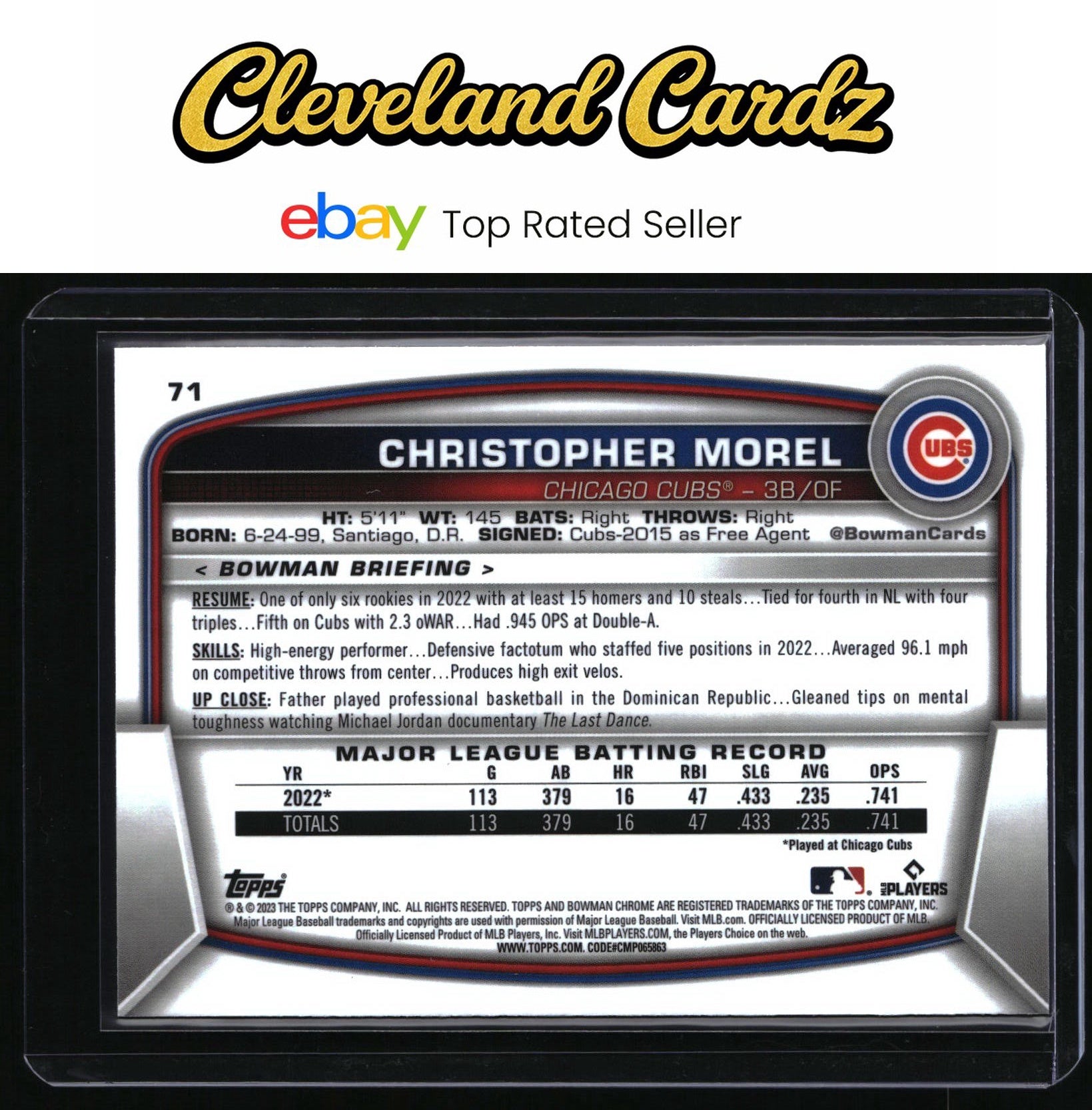 2023 Bowman Chrome #71 Christopher Morel RC