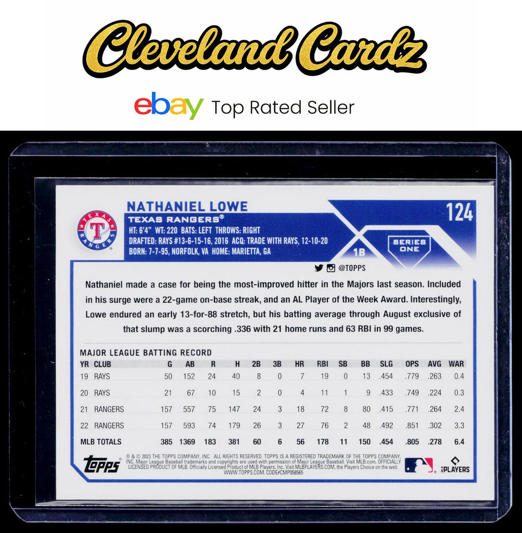 2023 Topps #124 Nathaniel Lowe Rainbow Foil