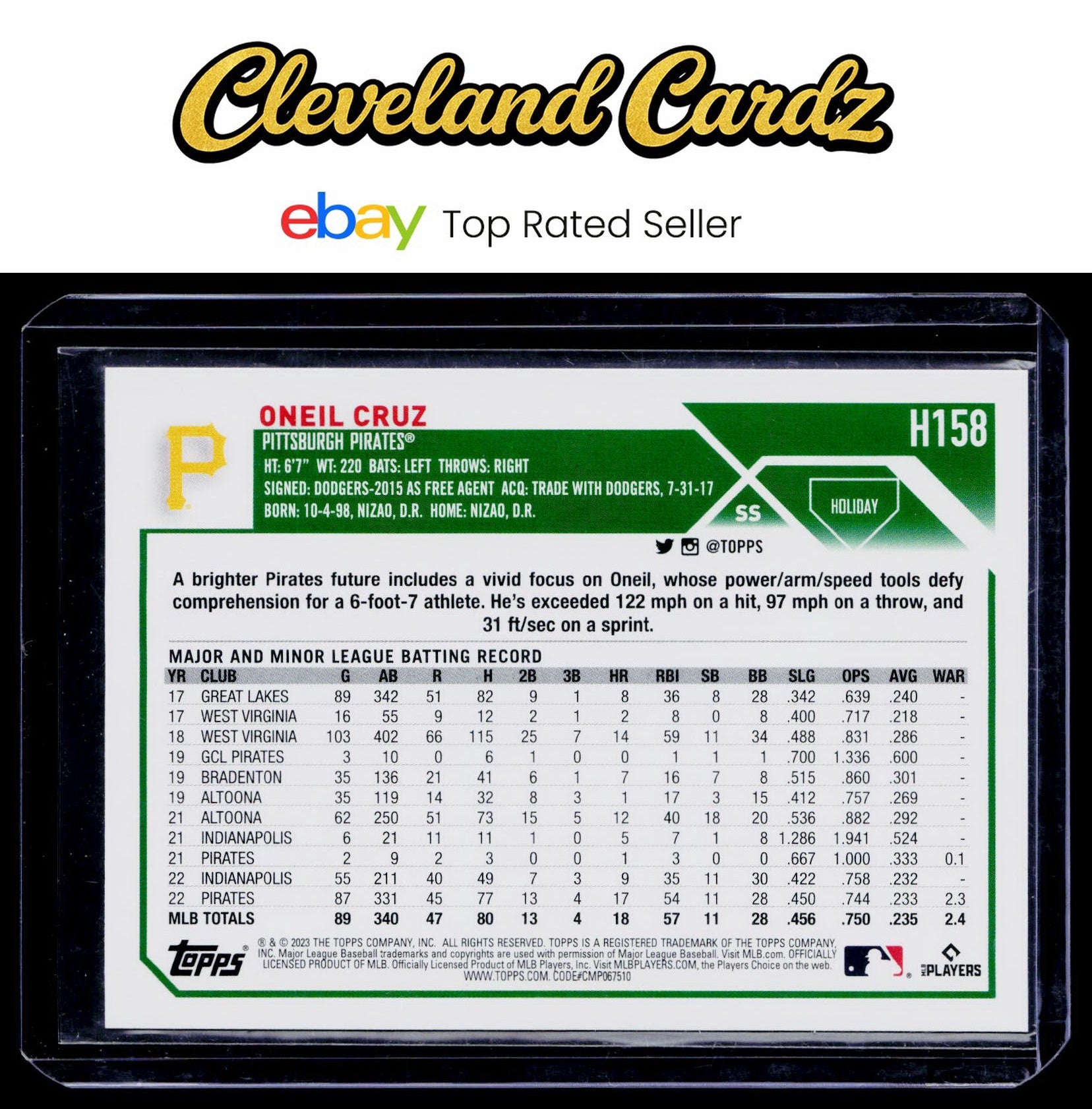 2023 Topps Holiday #H158 Oneil Cruz