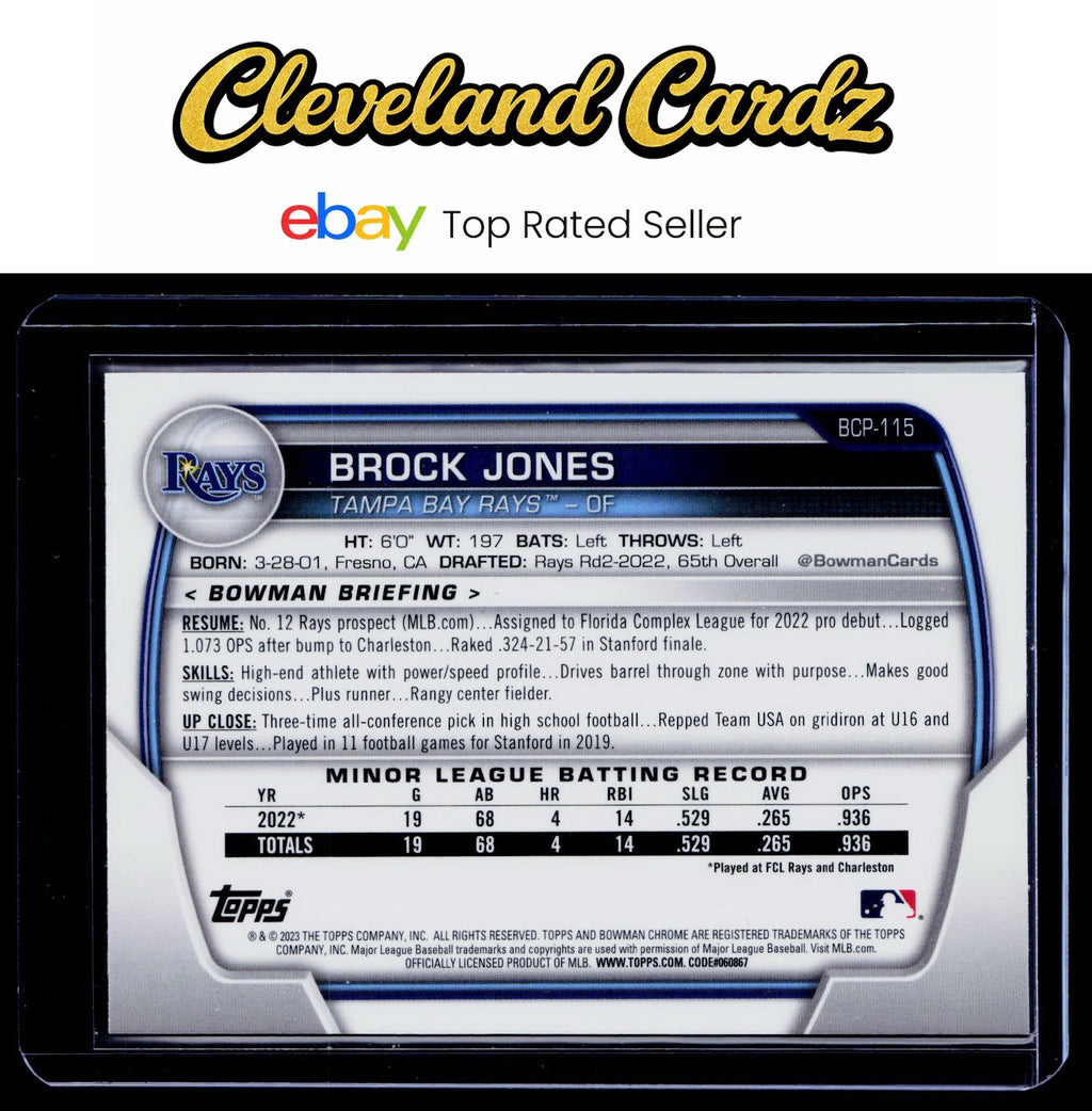 2023 Bowman #BCP-115 Brock Jones Chrome Prospects Mojo Refractors