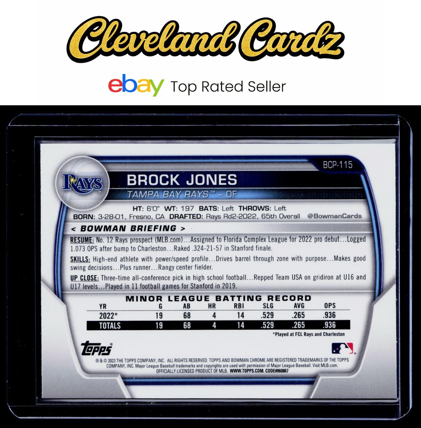 2023 Bowman #BCP-115 Brock Jones Chrome Prospects Mojo Refractors