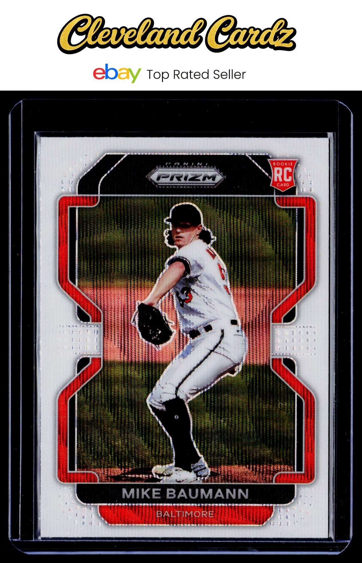 2022 Panini Prizm #71 Mike Baumann White Wave Prizm RC