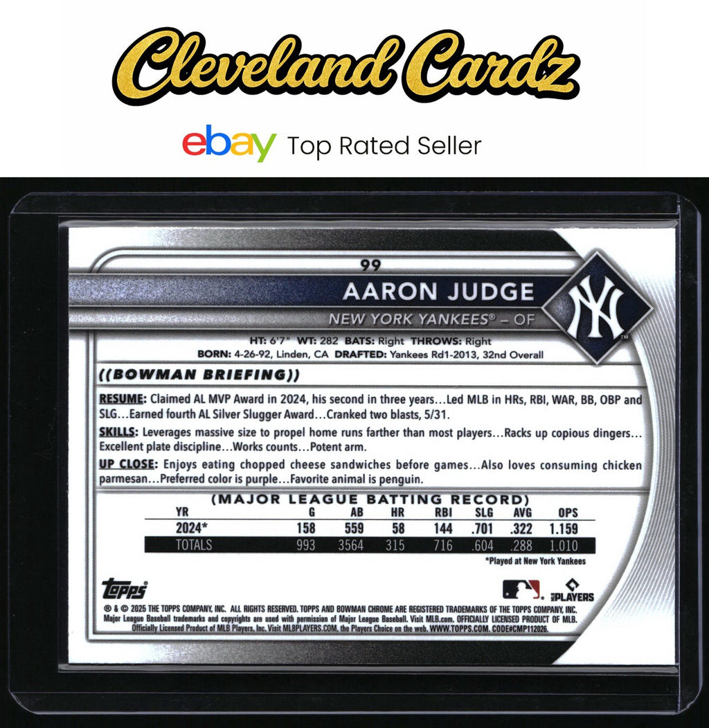 2025 Bowman Chrome #99 Aaron Judge