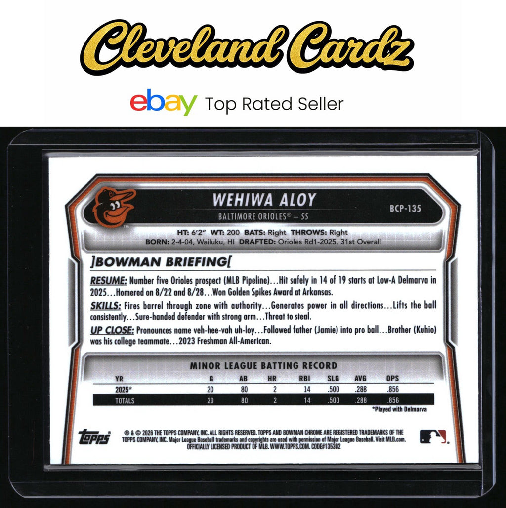 2026 Bowman #BCP-135 Wehiwa Aloy Chrome Prospects