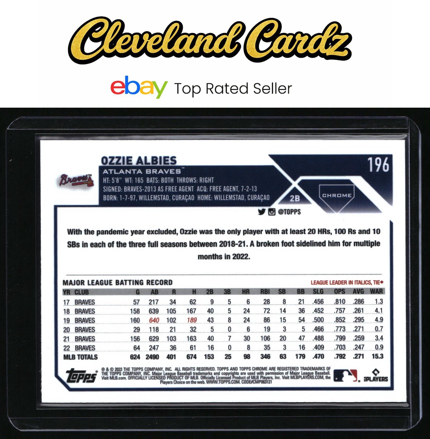 2023 Topps Chrome #196 Ozzie Albies