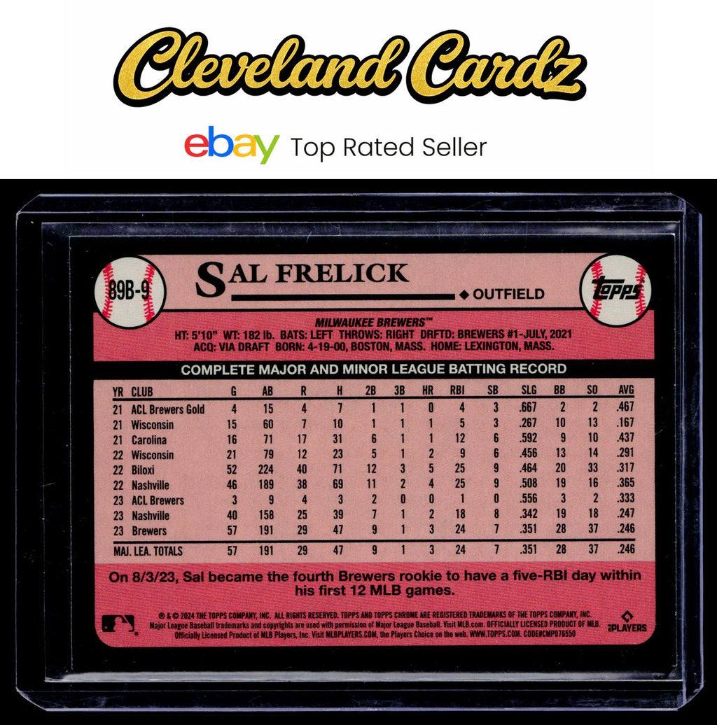 2024 Topps #89B-9 Sal Frelick 1989 35th Anniversary Foil (Series One)