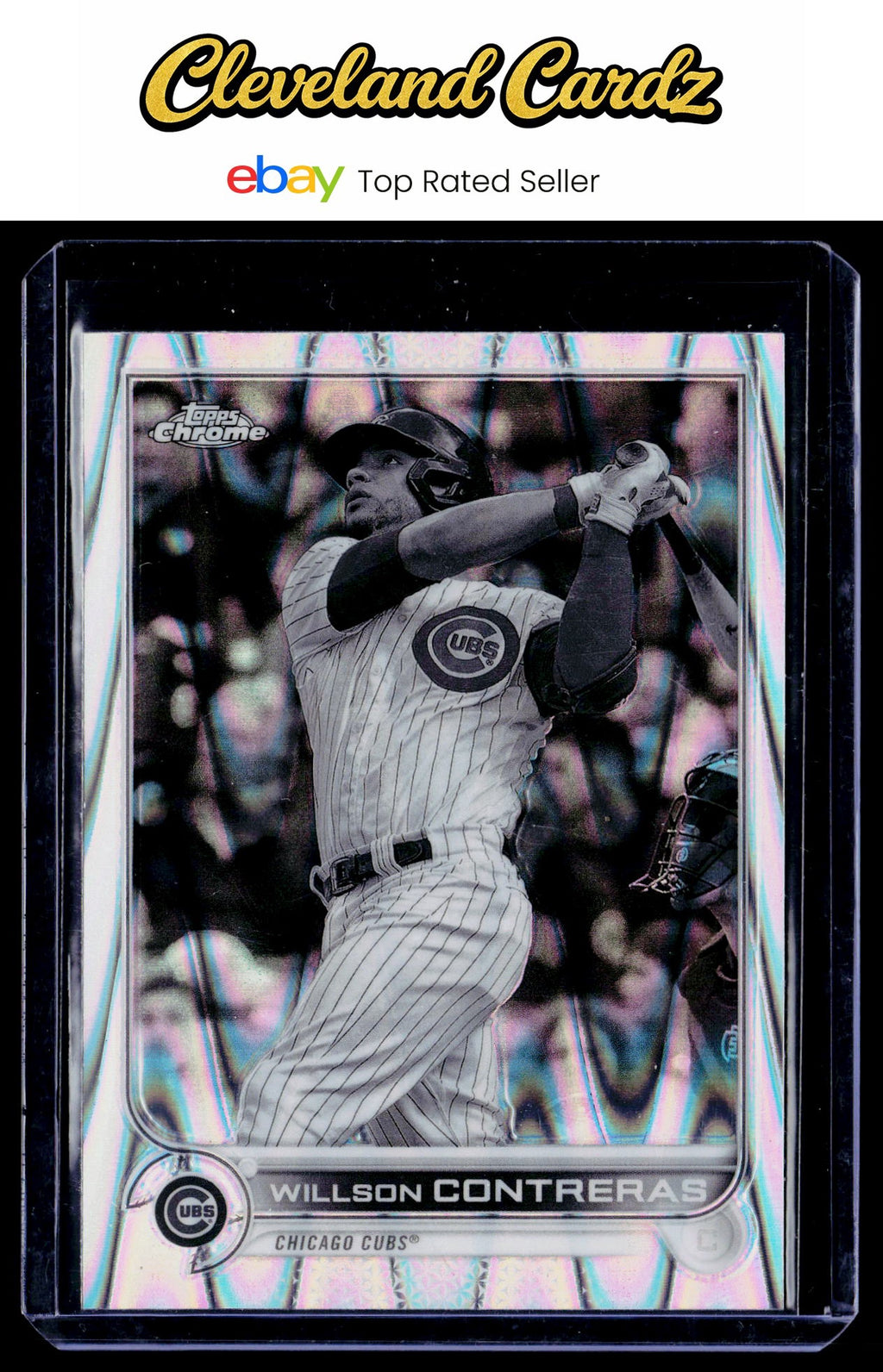 2022 Topps Chrome Sonic #136 Willson Contreras Black & White RayWave