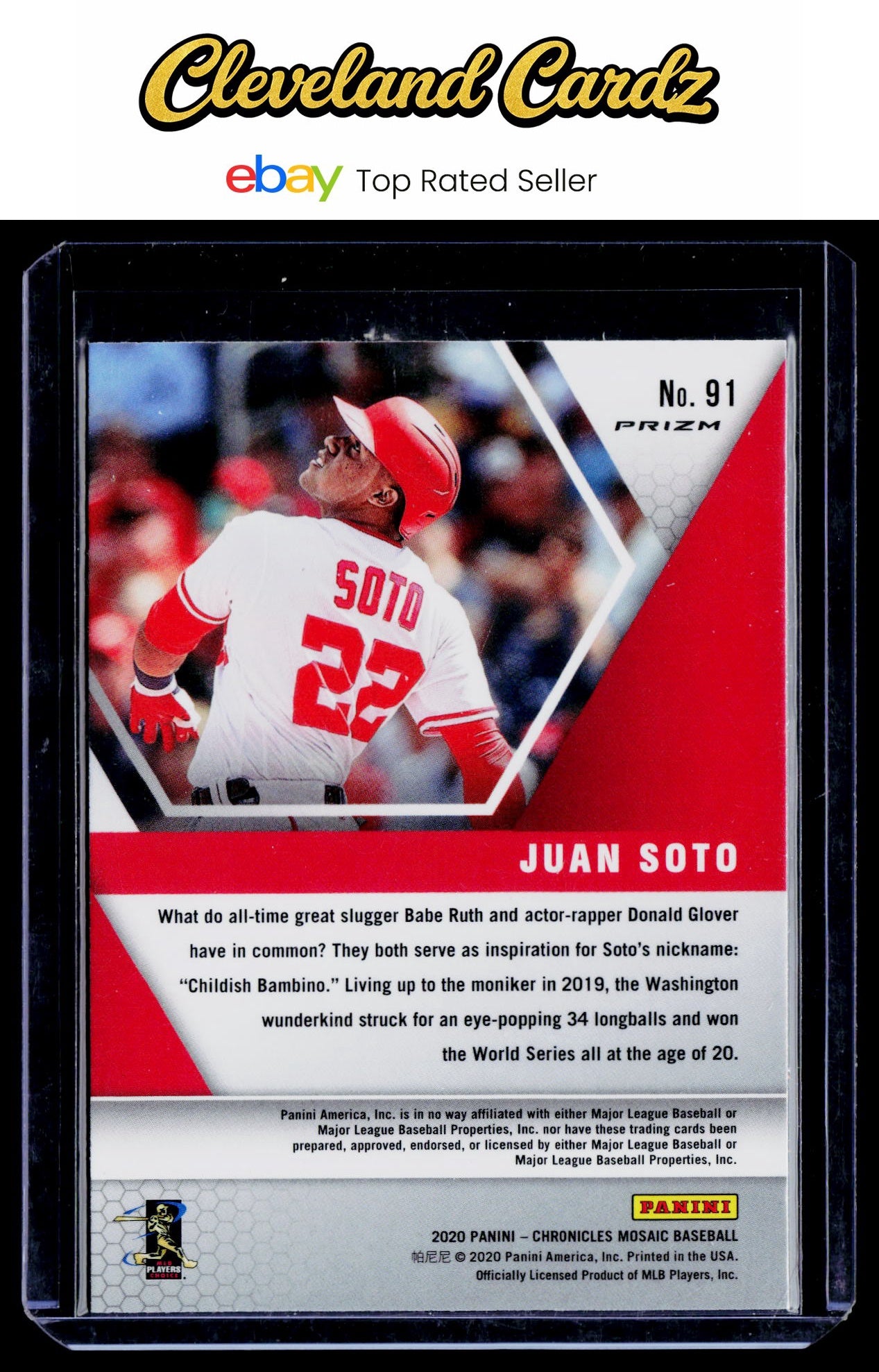 2020 Panini Chronicles #91 Juan Soto Mosaic Prizm