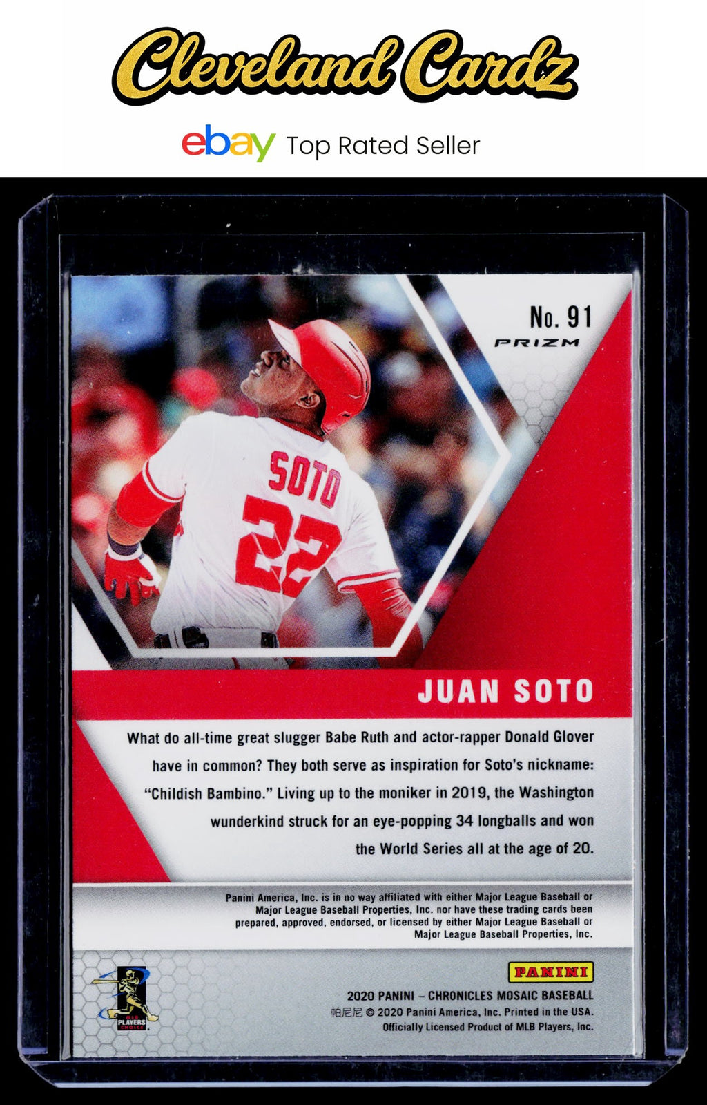 2020 Panini Chronicles #91 Juan Soto Mosaic Prizm