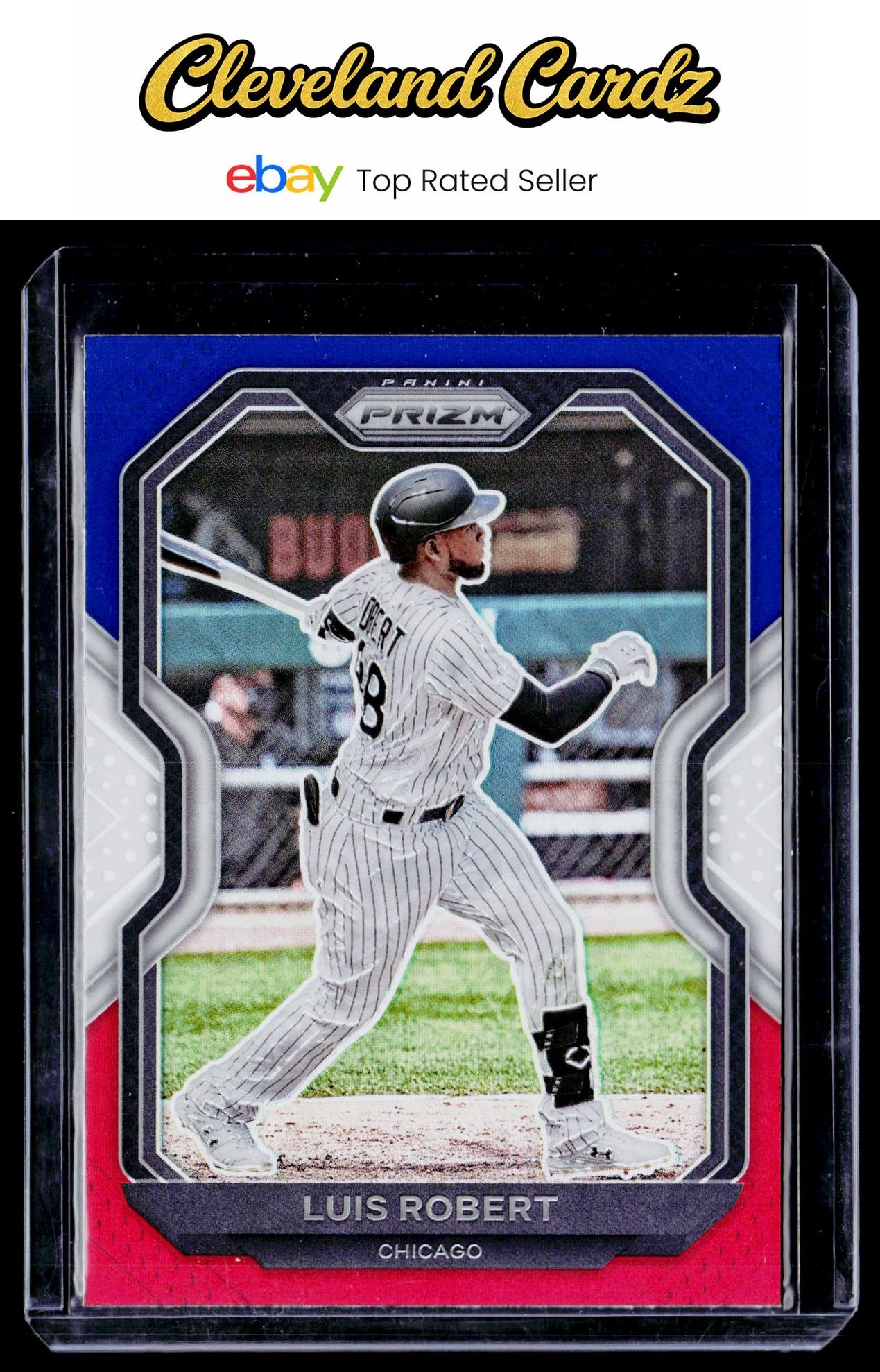 2021 Panini Prizm #248 Luis Robert Red/White/Blue Prizm