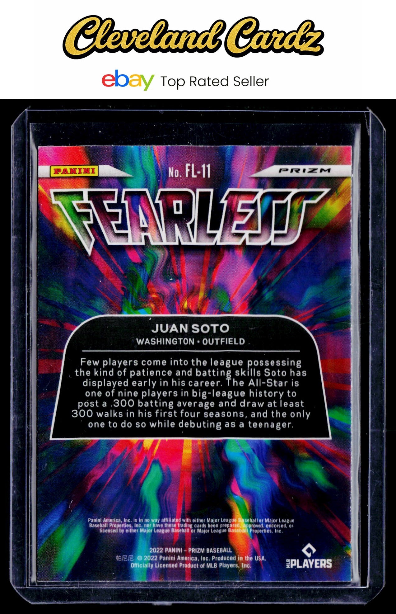 2022 Panini Prizm #FL-11 Juan Soto Fearless Silver Prizm