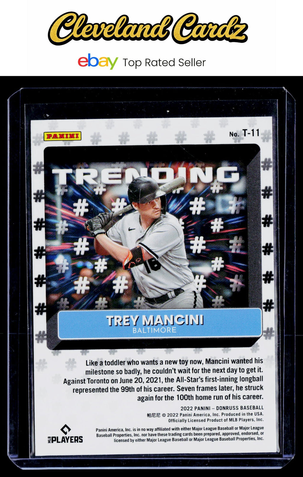 2022 Donruss #T-11 Trey Mancini Trending Rapture