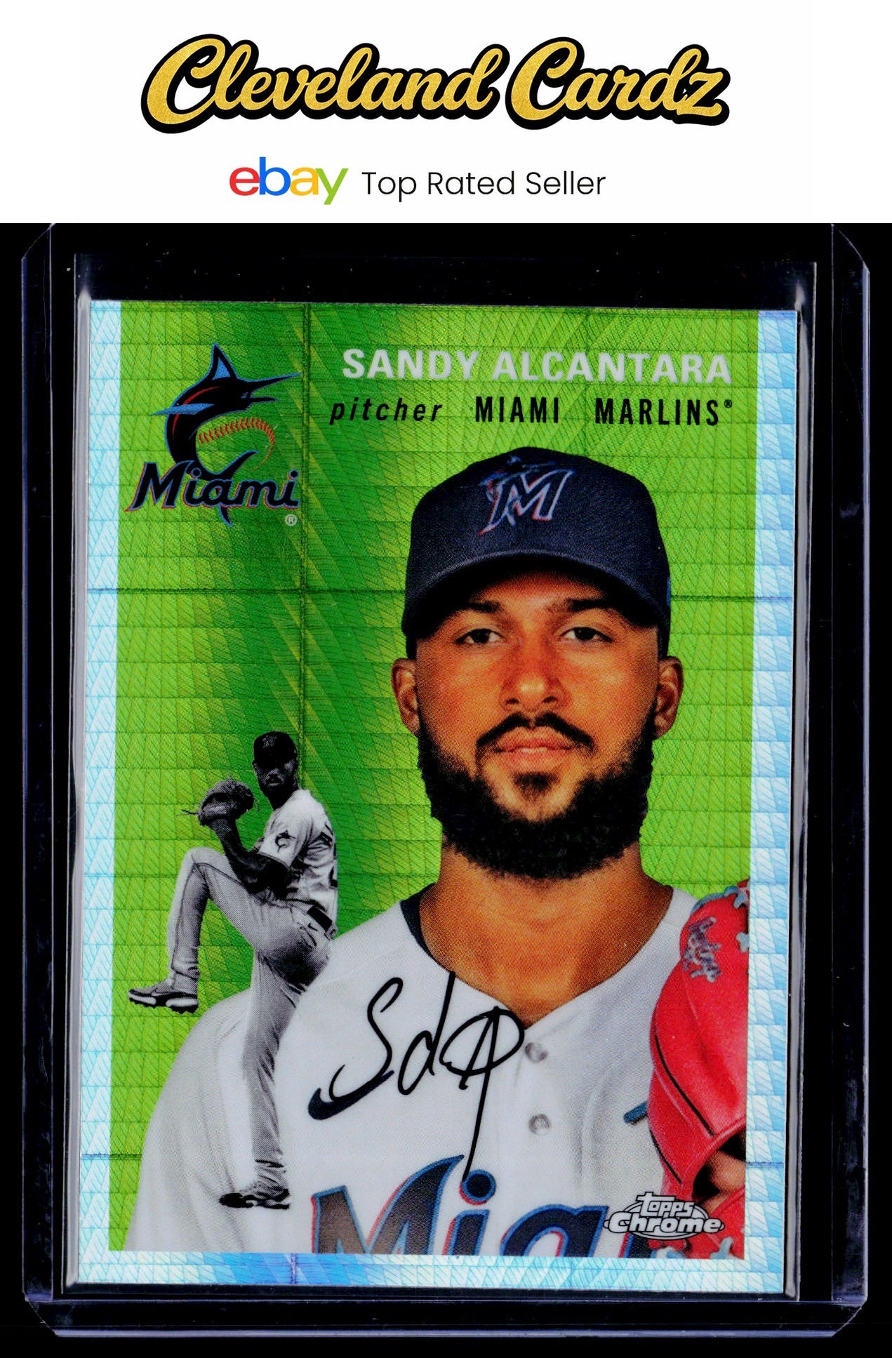 2023 Topps Chrome Platinum Anniversary #219 Sandy Alcantara Prism Refractors