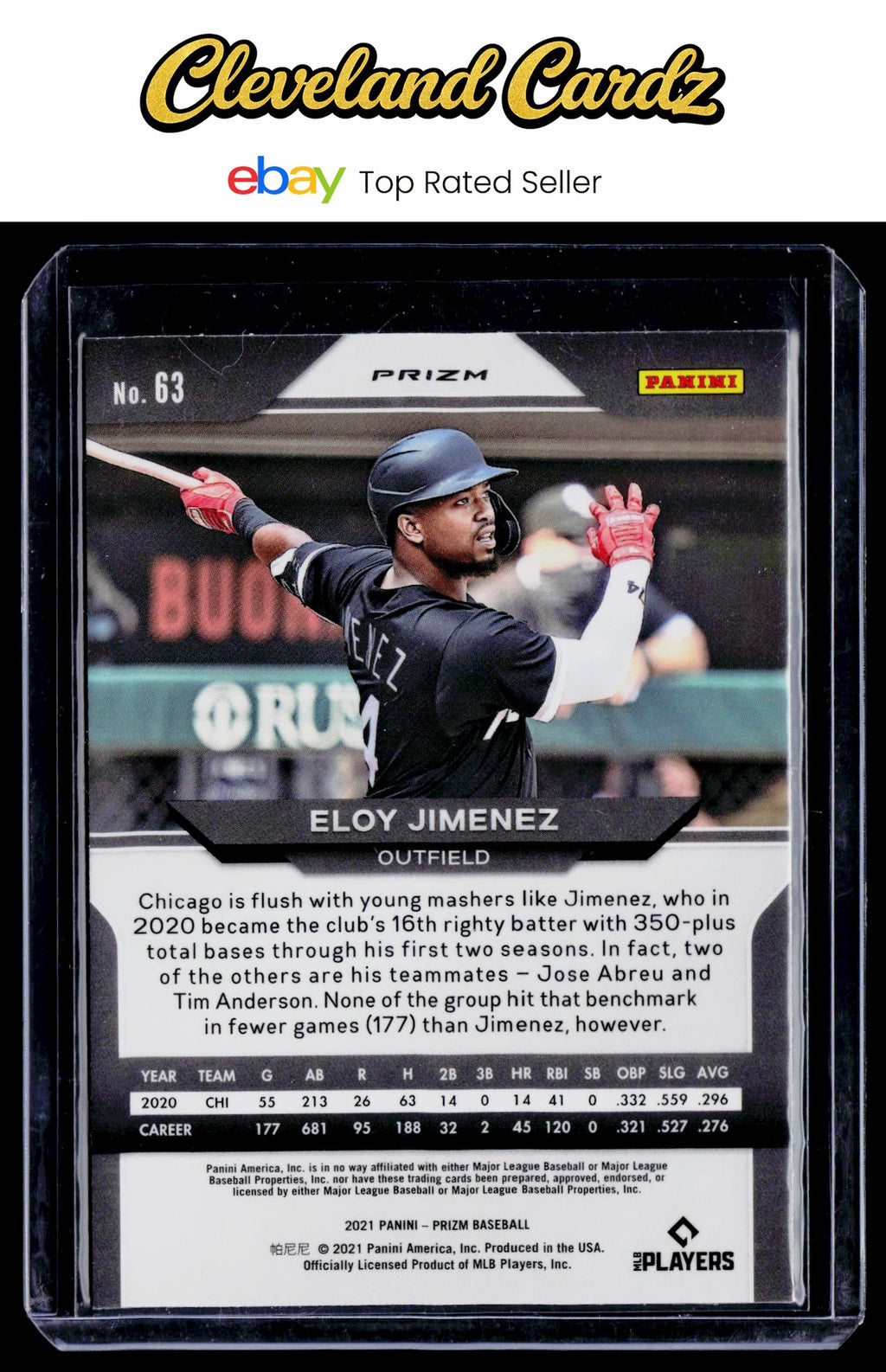 2021 Panini Prizm #63 Eloy Jimenez Red/White/Blue Prizm