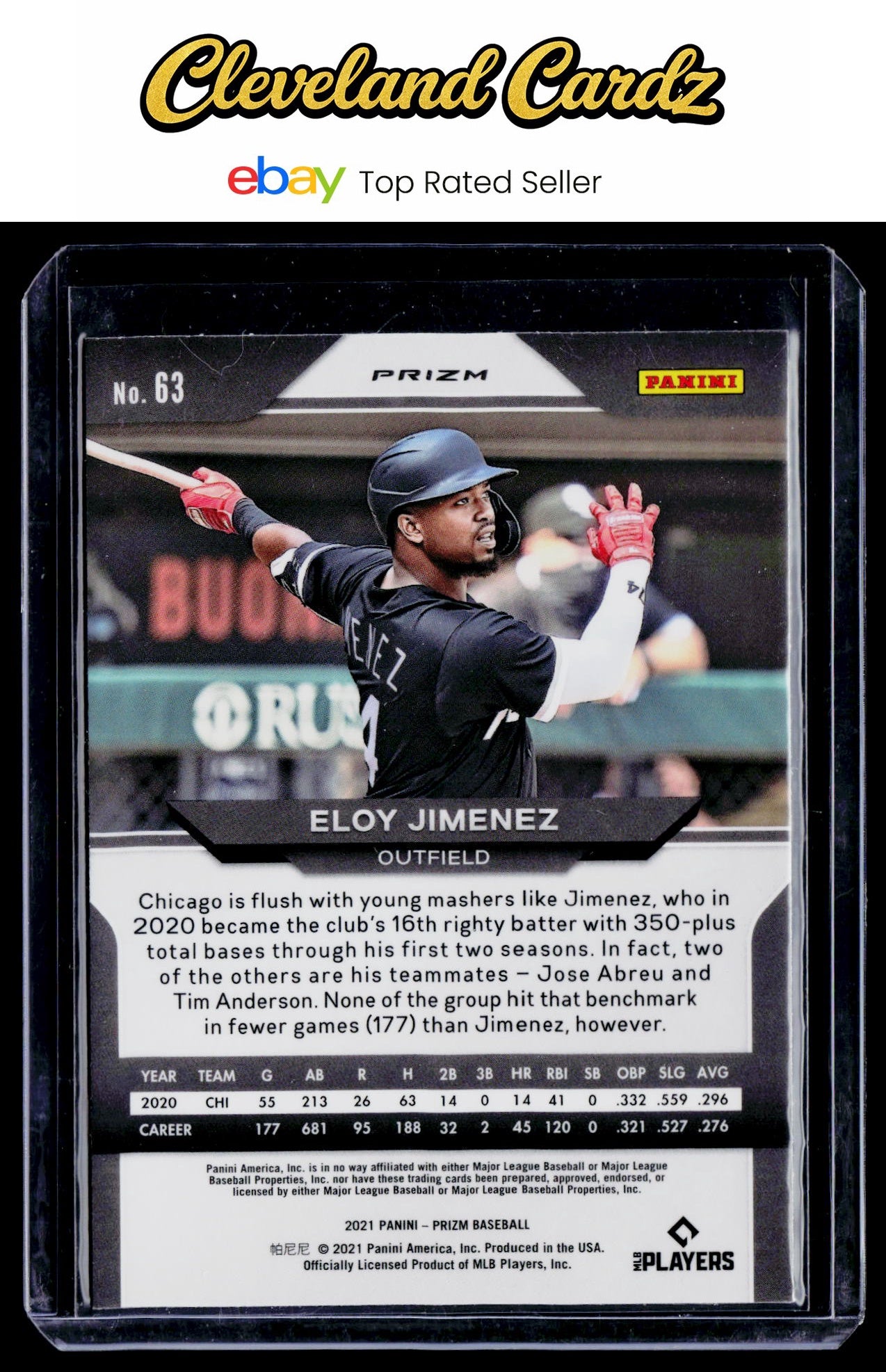 2021 Panini Prizm #63 Eloy Jimenez Red/White/Blue Prizm